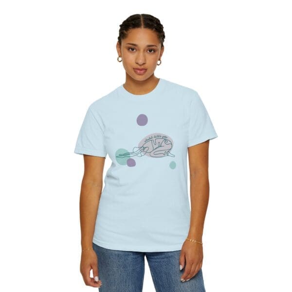 Extended Child's Pose Aesthetic Yoga Heavyweight Tee, Dark Lines - Image 18