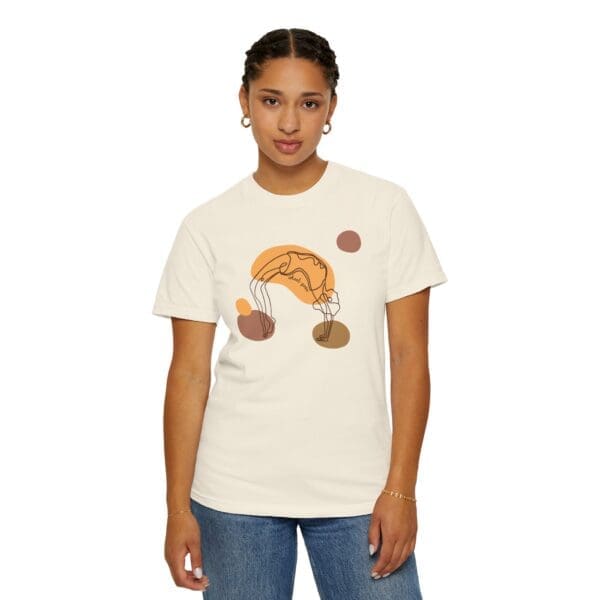 Wheel Pose Aesthetic Yoga Heavyweight T-Shirt - Dark Lines - Image 5