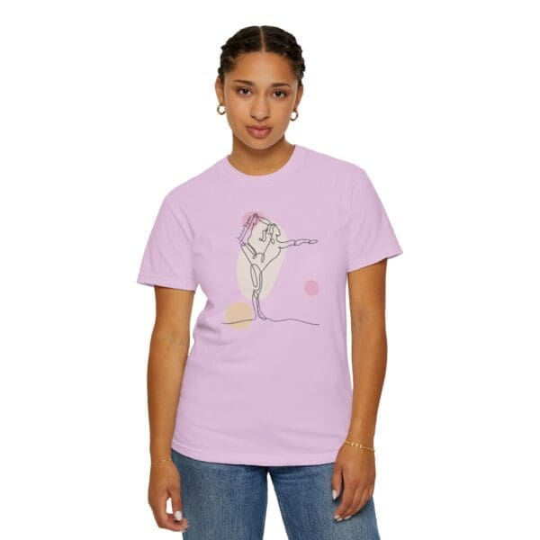 Dancer's Pose Aesthetic Yoga Heavyweight T-Shirt - Dark Lines - Image 13