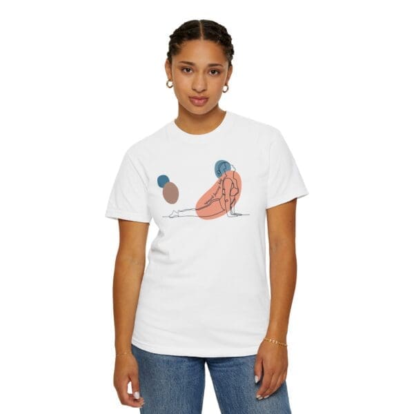 Upward Facing Dog Aesthetic Yoga Heavyweight Shirt - Dark Lines - Image 5