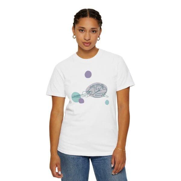 Extended Child's Pose Aesthetic Yoga Heavyweight Tee, Dark Lines - Image 9