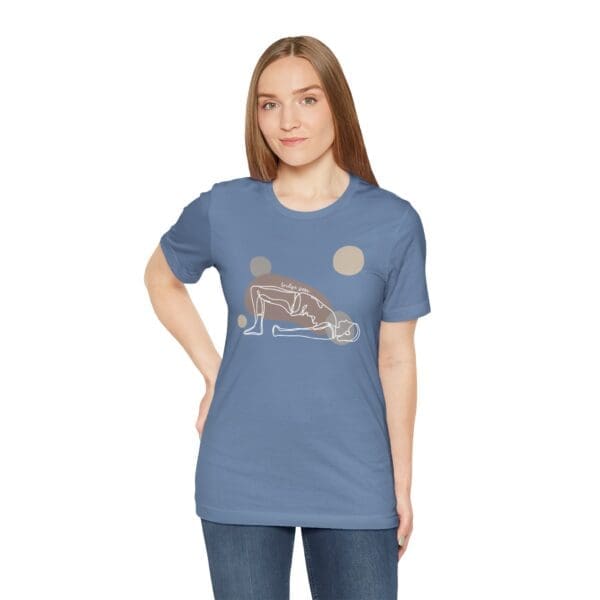 Bridge Pose Aesthetic Yoga Lightweight T-Shirt - Light Lines - Image 22