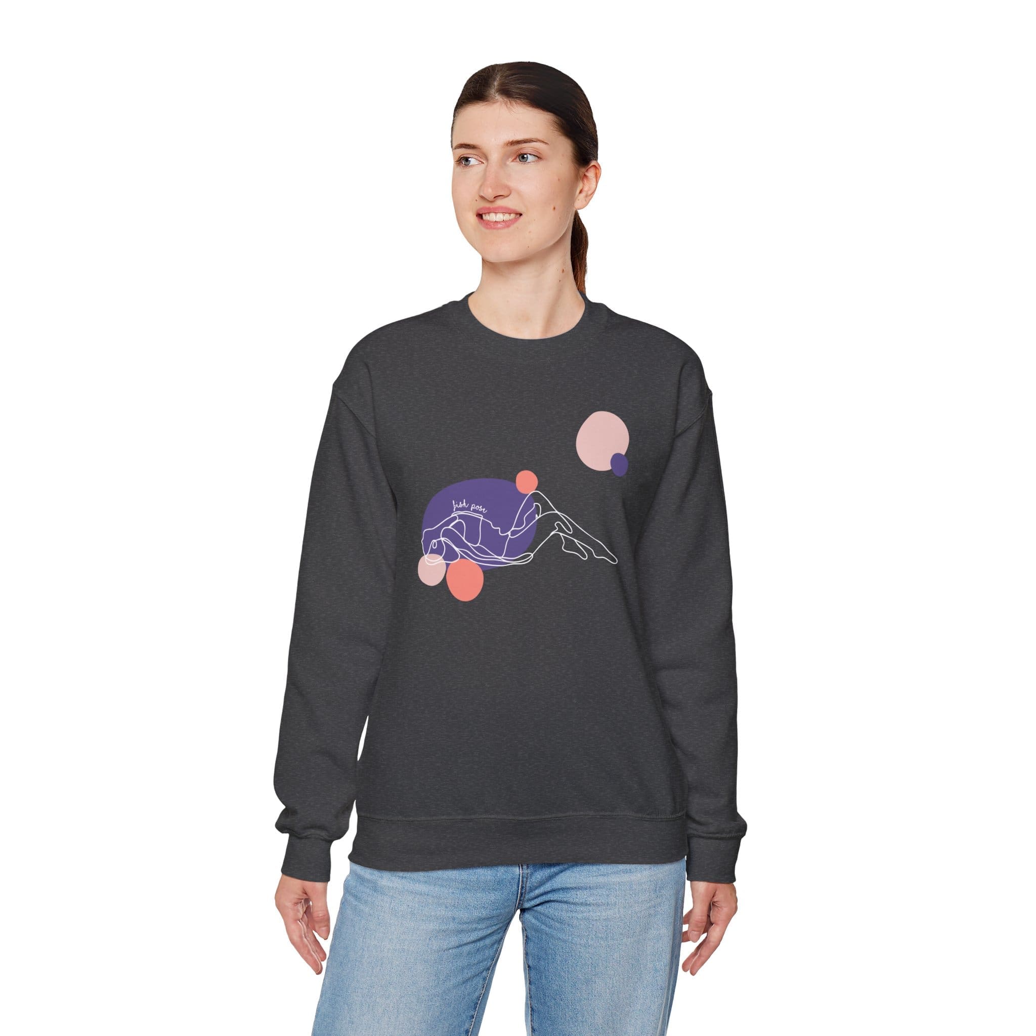 Fish Pose Aesthetic Yoga Crewneck Sweatshirt - Image 14