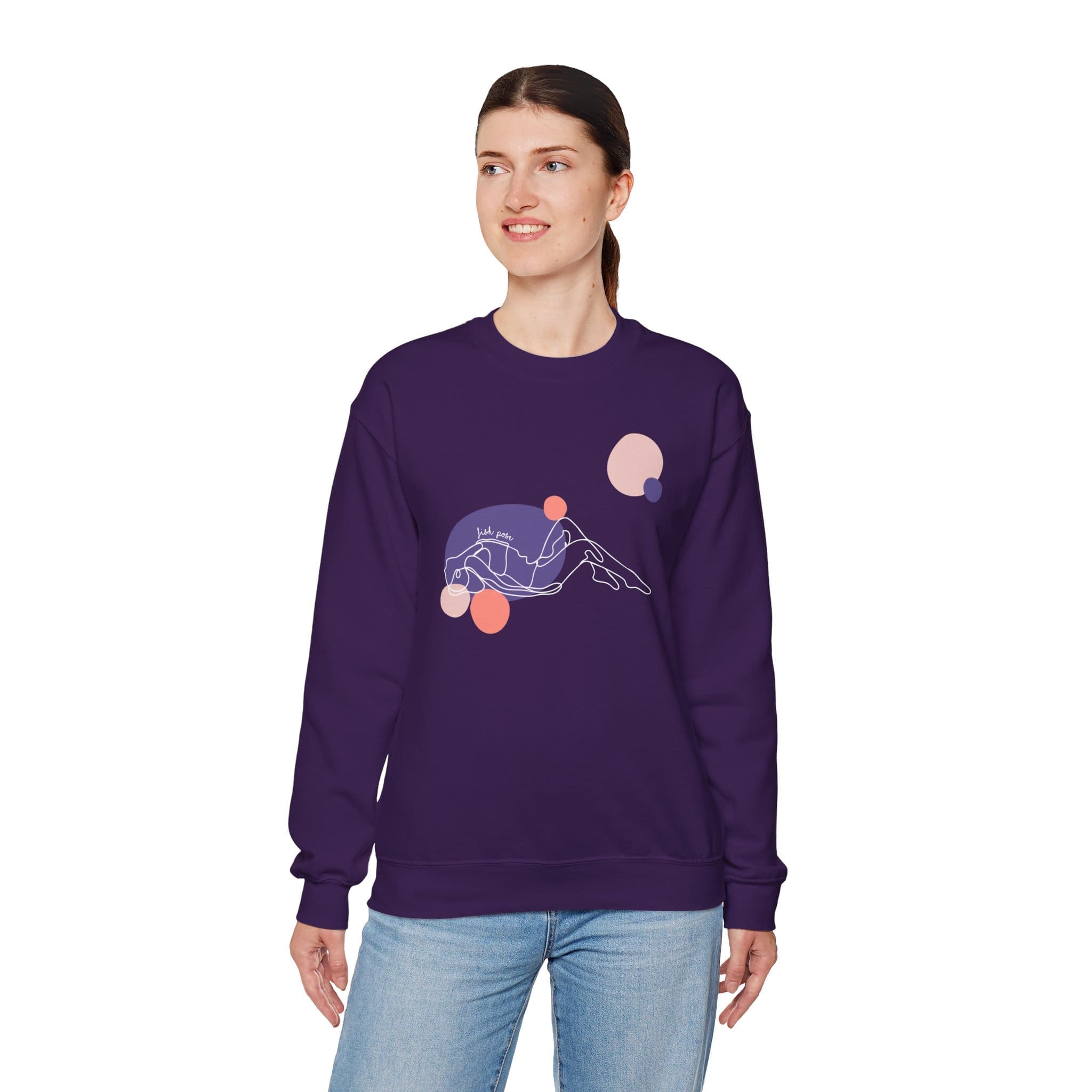 Fish Pose Aesthetic Yoga Crewneck Sweatshirt - Image 5
