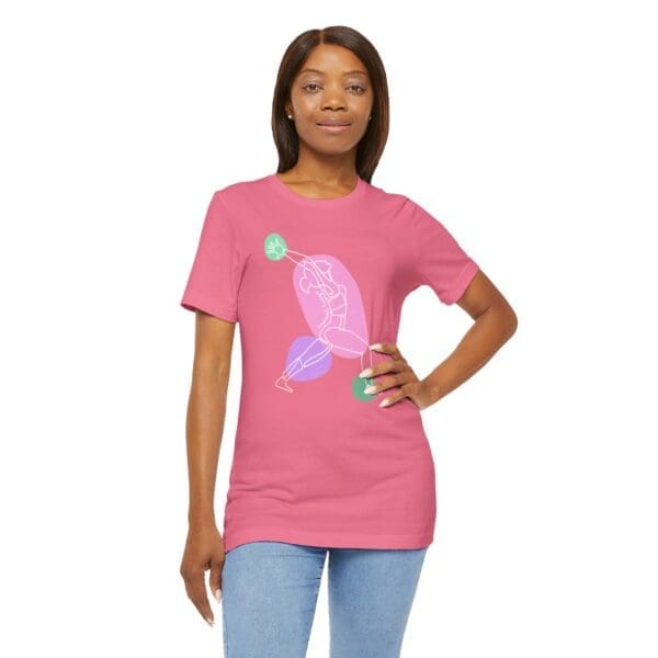 Crescent Lunge Aesthetic Yoga Lightweight T-Shirt - Light Lines - Image 13