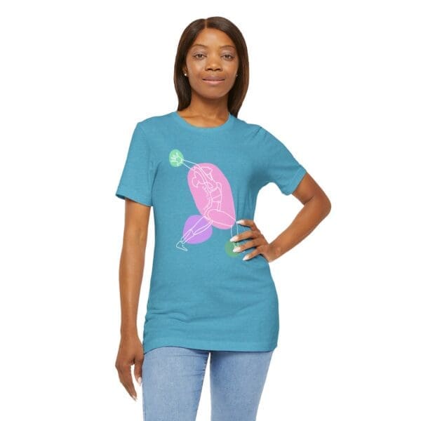 Crescent Lunge Aesthetic Yoga Lightweight T-Shirt - Light Lines - Image 5