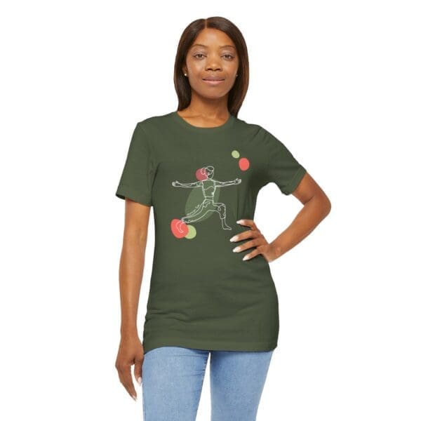 Warrior Two Pose Aesthetic Yoga Lightweight T-Shirt - Light Lines - Image 5