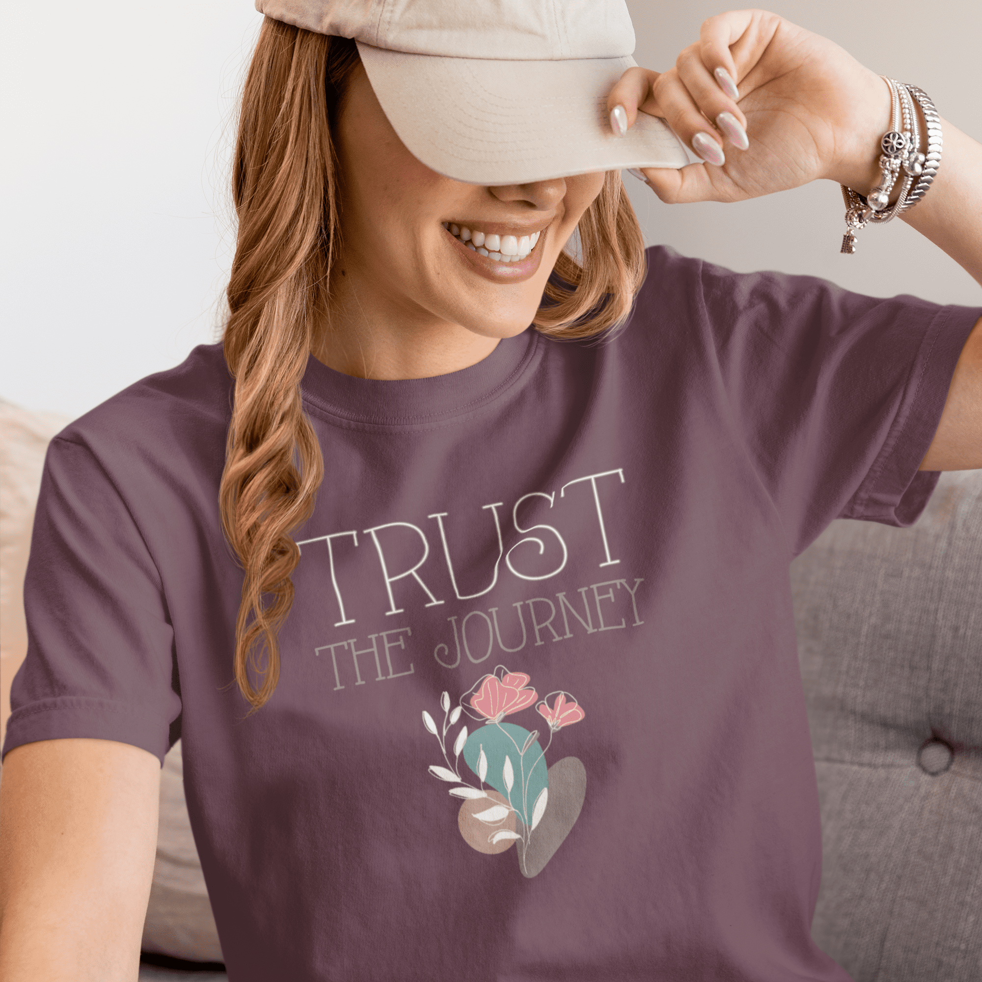 Trust the Journey Heavyweight T-Shirt - Floral Text