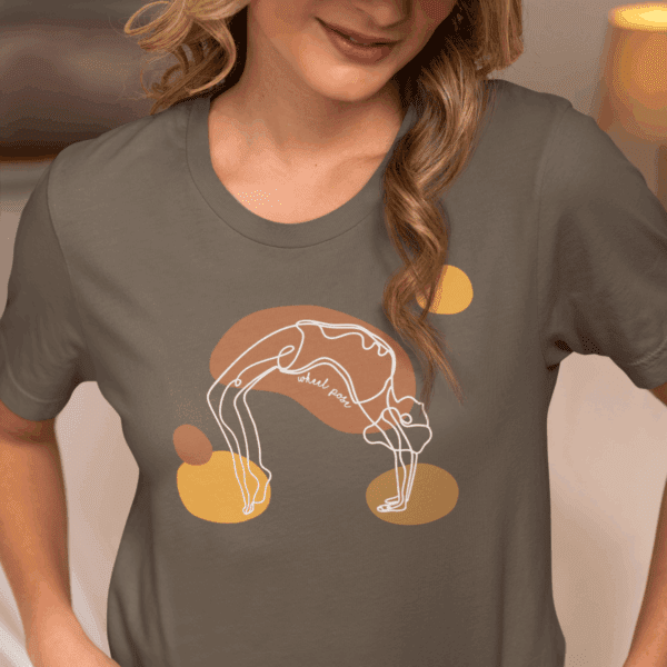 Wheel Pose Aesthetic Yoga Lightweight T-Shirt - Light Lines