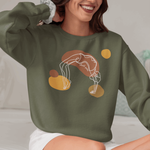 Wheel Pose Aesthetic Yoga Crewneck Sweatshirt