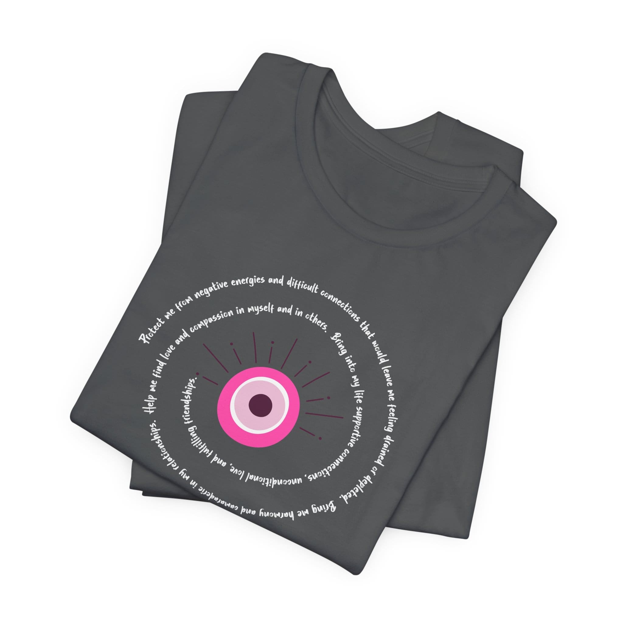Pink Evil Eye Protection Lightweight T-Shirt - White Text - Image 16