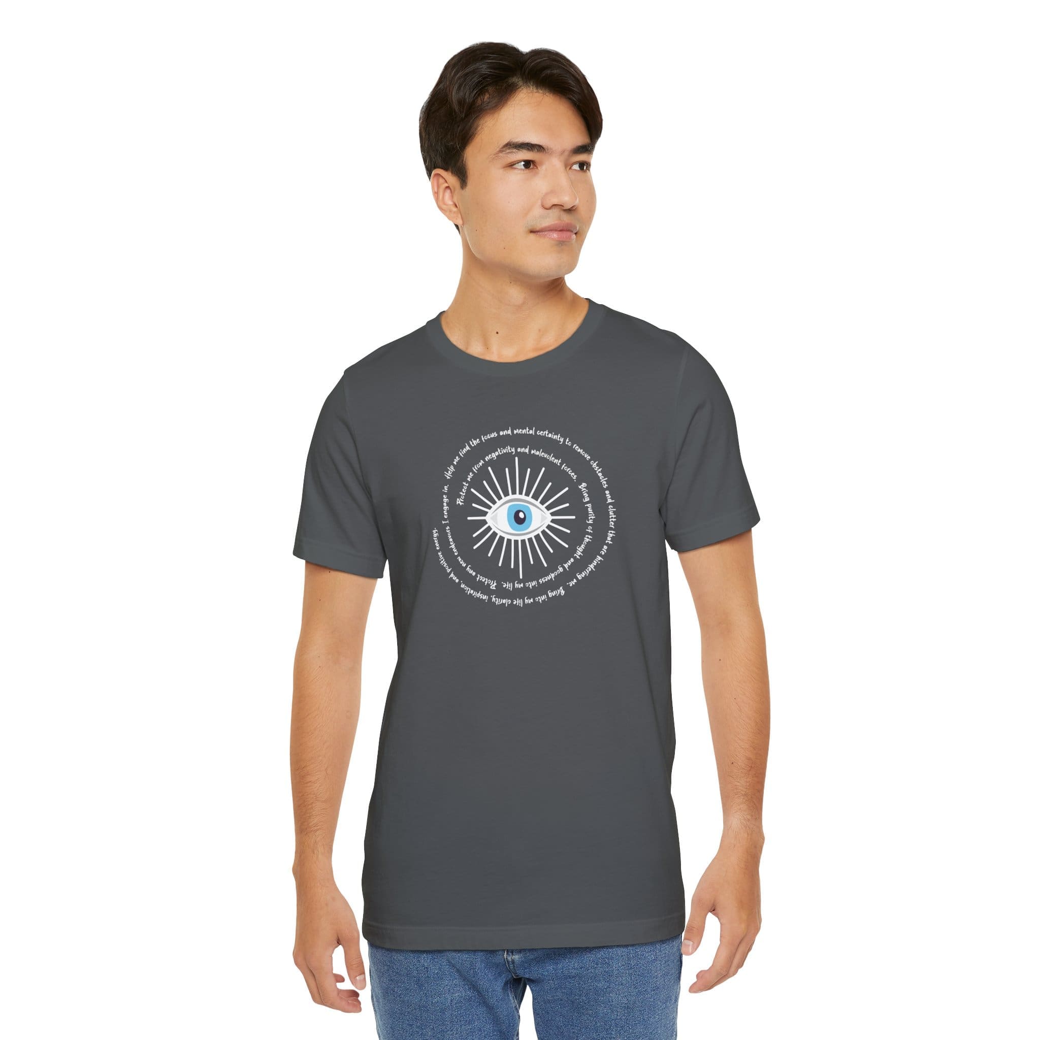 White Evil Eye Protection Lightweight T-Shirt - White Text - Image 19