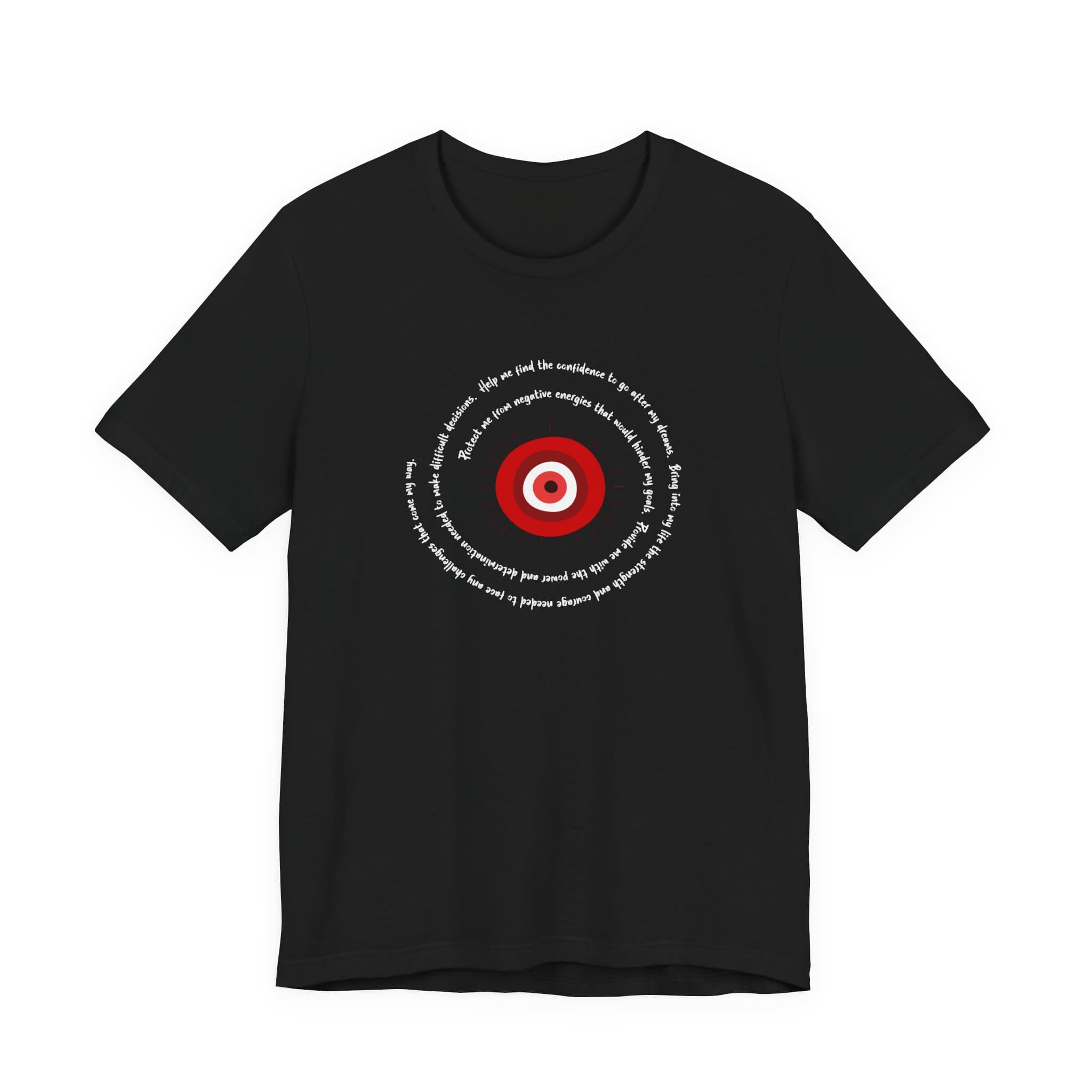 Red Evil Eye Protection Lightweight T-Shirt - White Text - Image 11