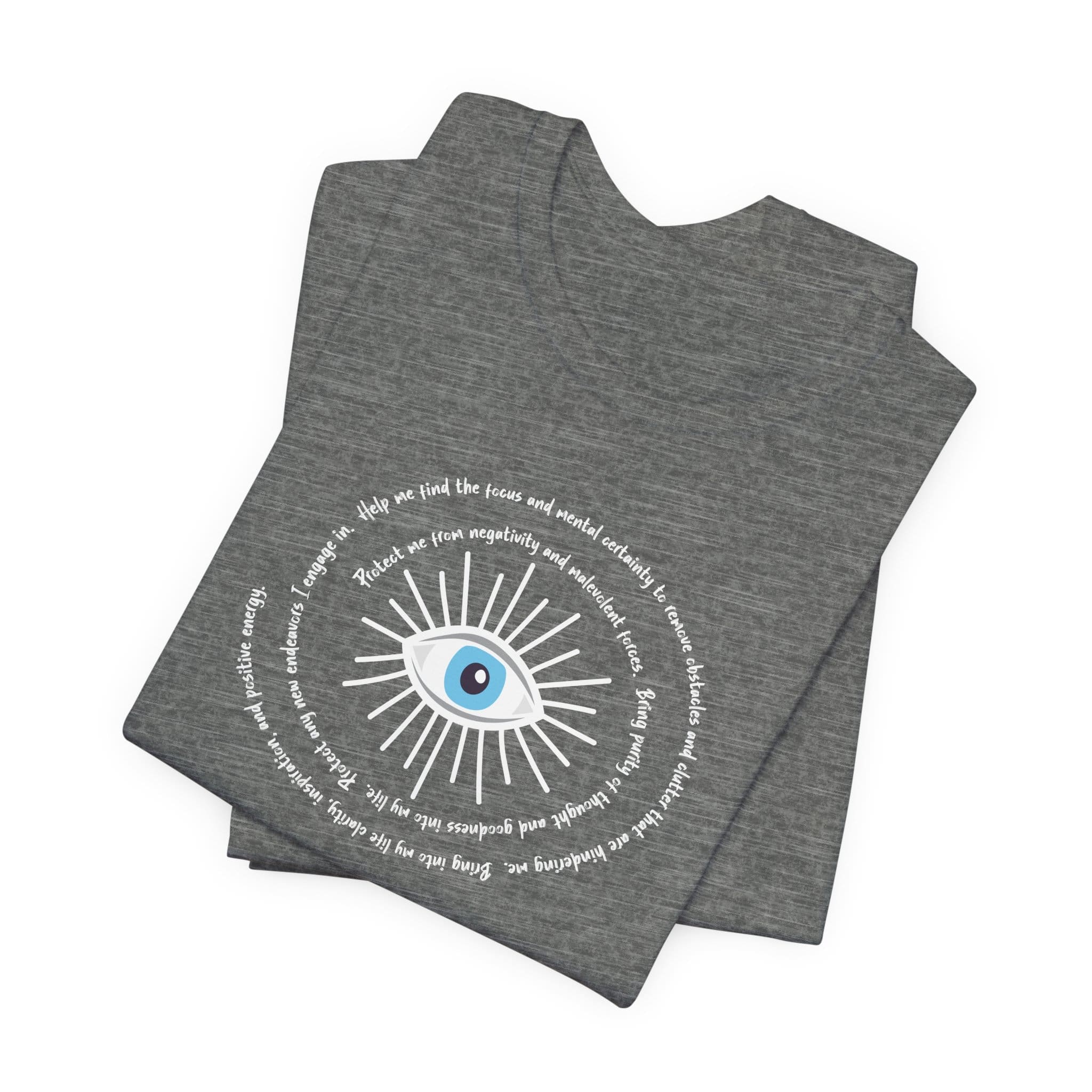 White Evil Eye Protection Lightweight T-Shirt - White Text - Image 13