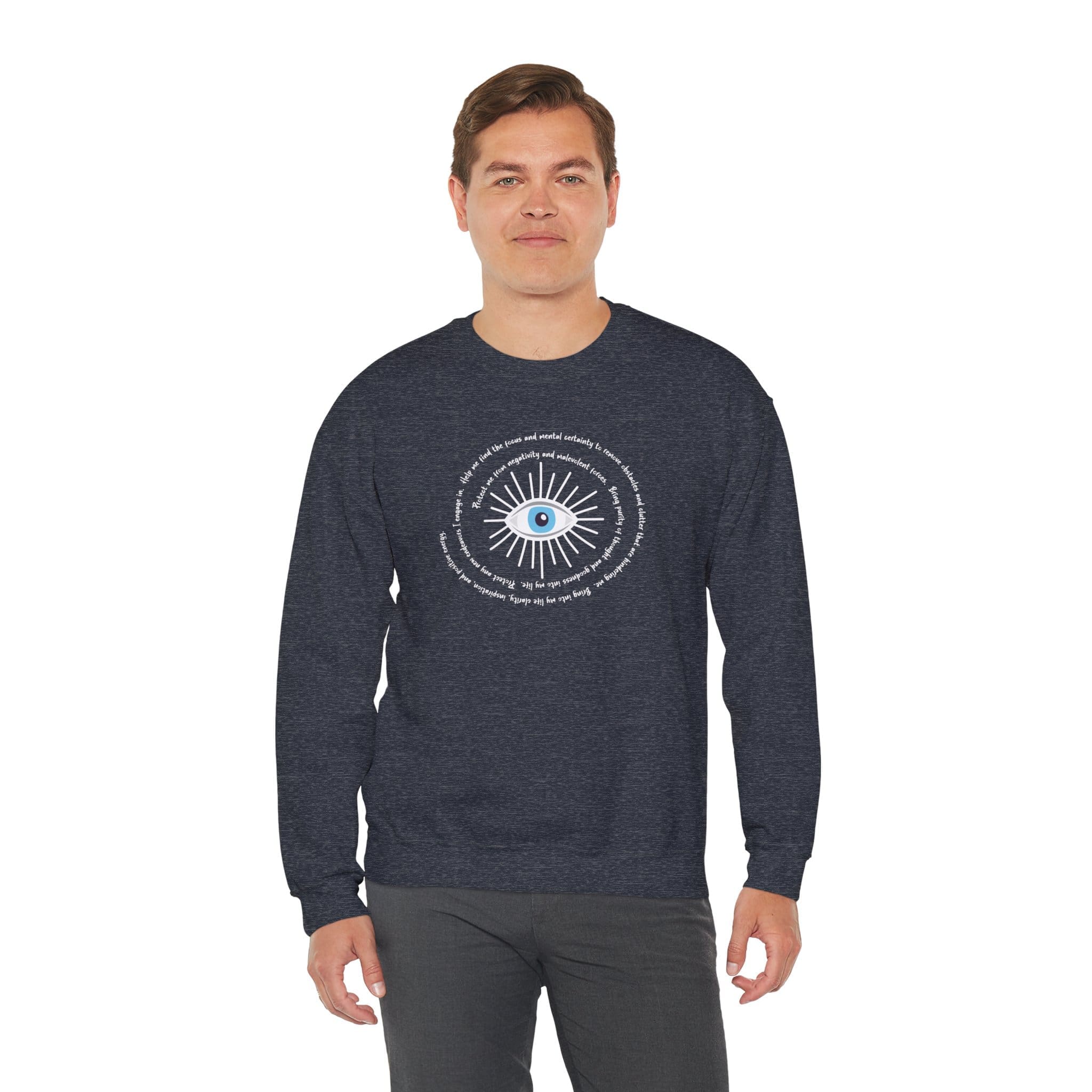 White Evil Eye Protection Crewneck Sweatshirt - Image 10