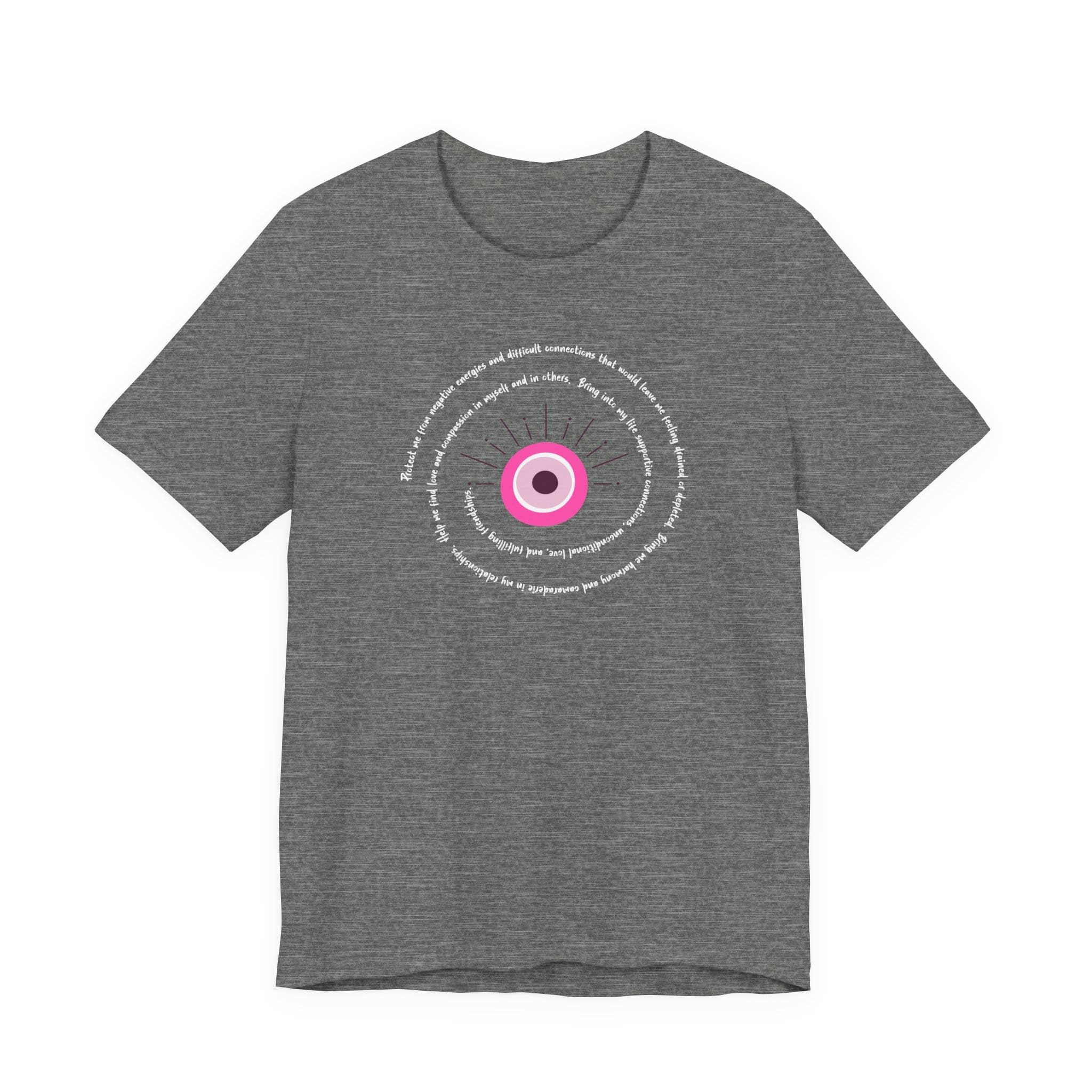 Pink Evil Eye Protection Lightweight T-Shirt - White Text - Image 11