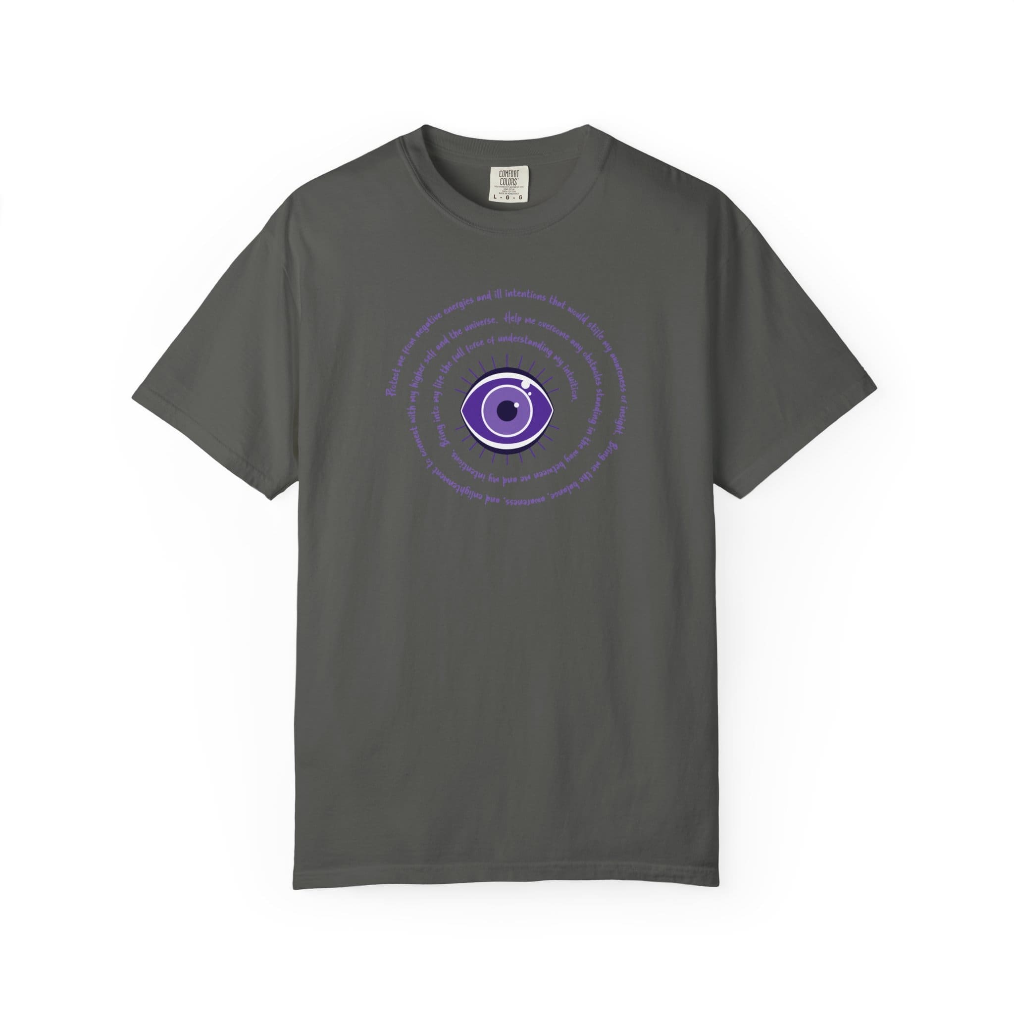Purple Evil Eye Protection Heavyweight T-Shirt - Purple Text - Image 16