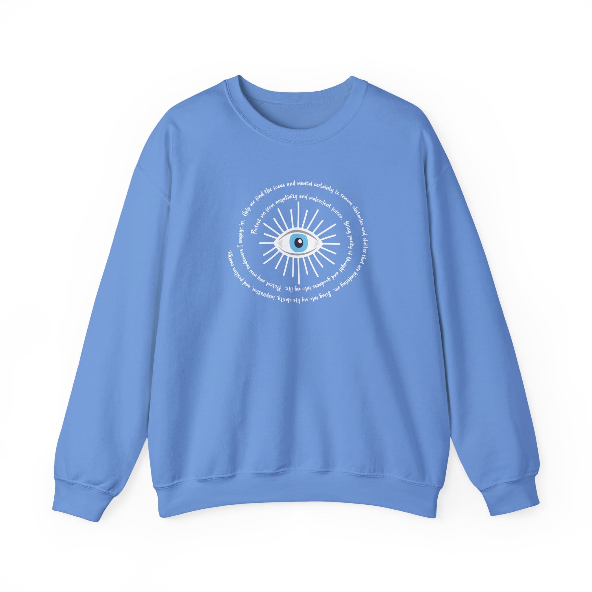 White Evil Eye Protection Crewneck Sweatshirt - Image 3
