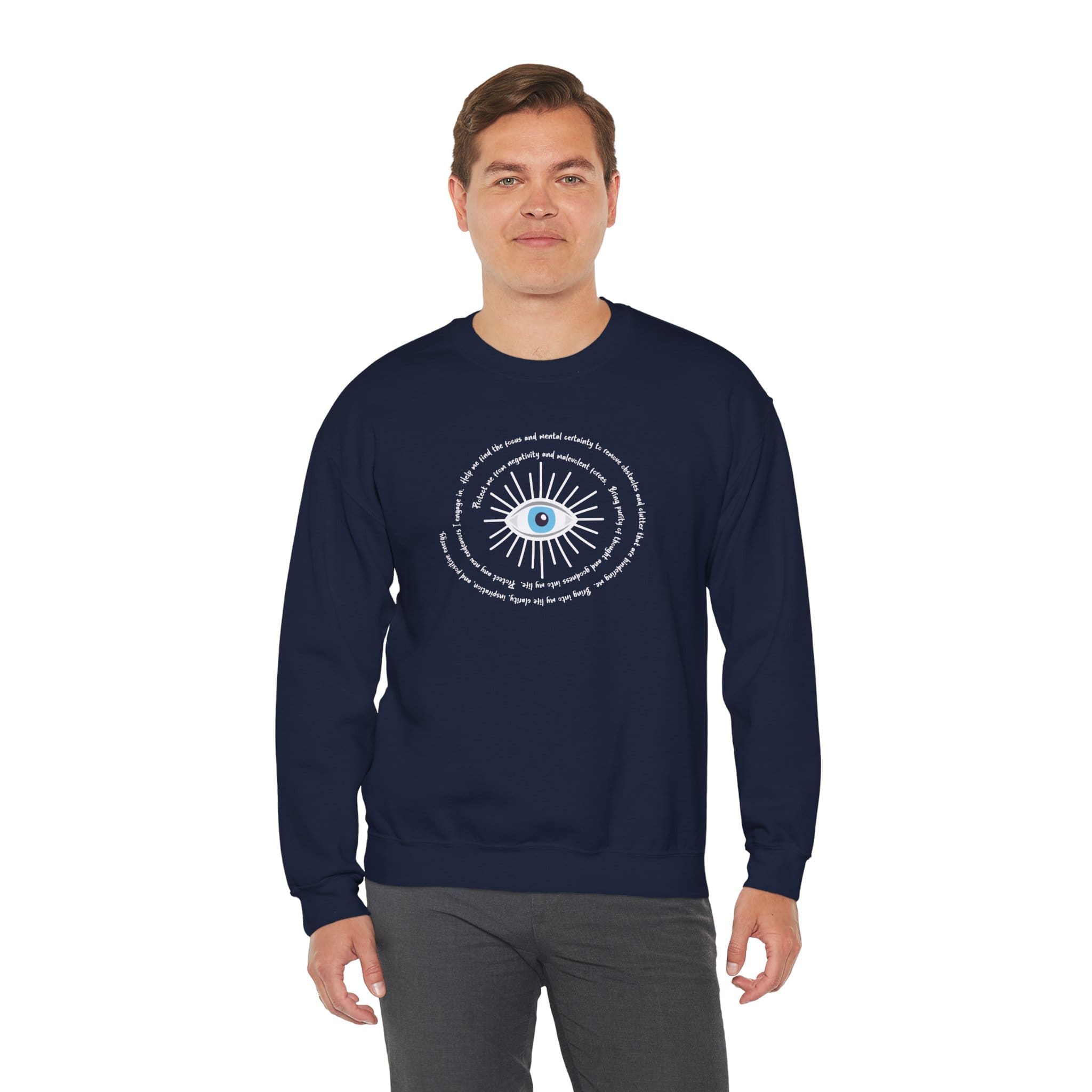 White Evil Eye Protection Crewneck Sweatshirt - Image 14