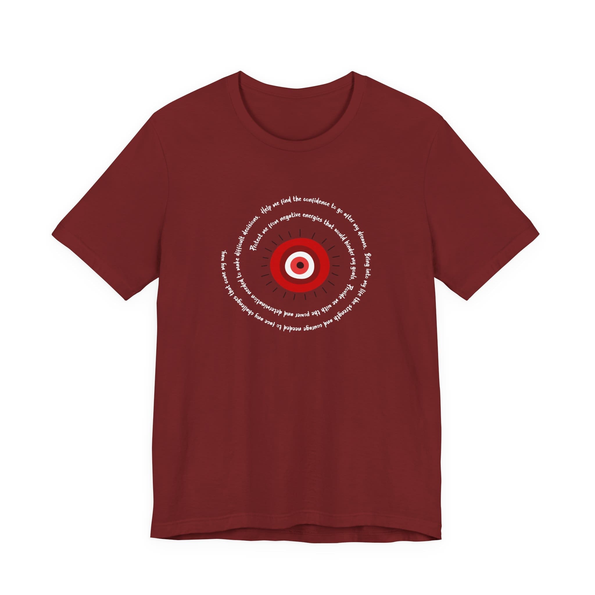Red Evil Eye Protection Lightweight T-Shirt - White Text - Image 19