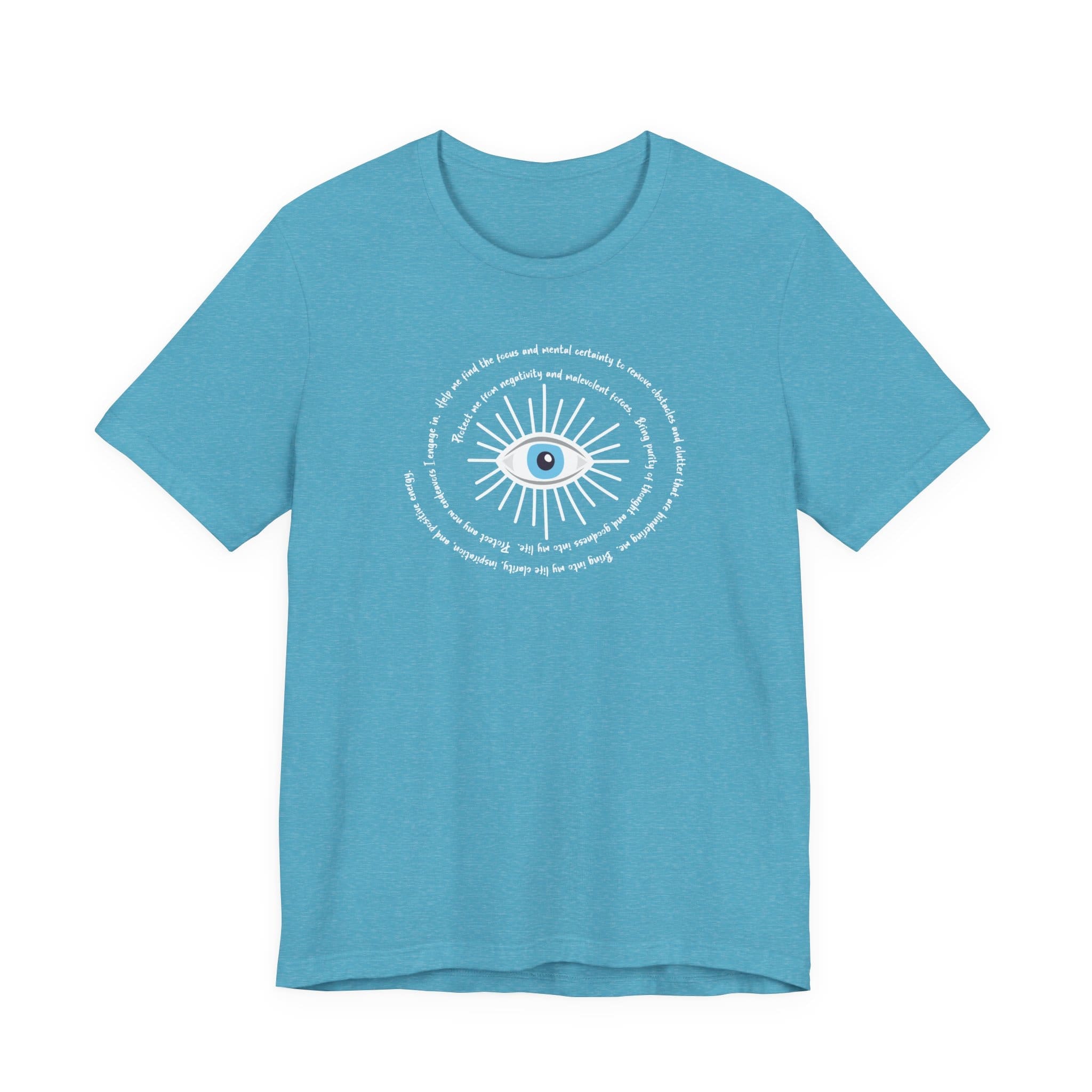 White Evil Eye Protection Lightweight T-Shirt - White Text - Image 3