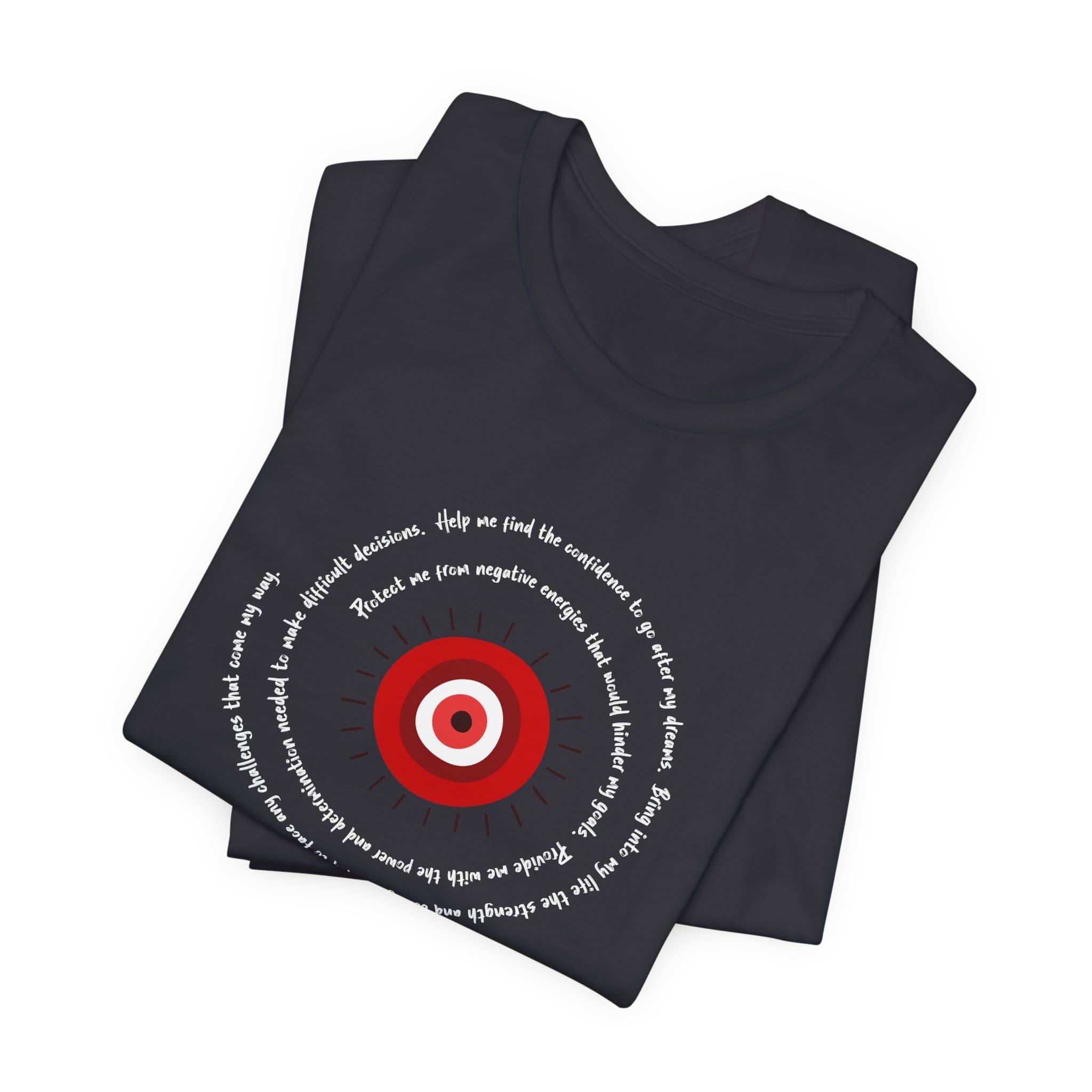 Red Evil Eye Protection Lightweight T-Shirt - White Text - Image 8