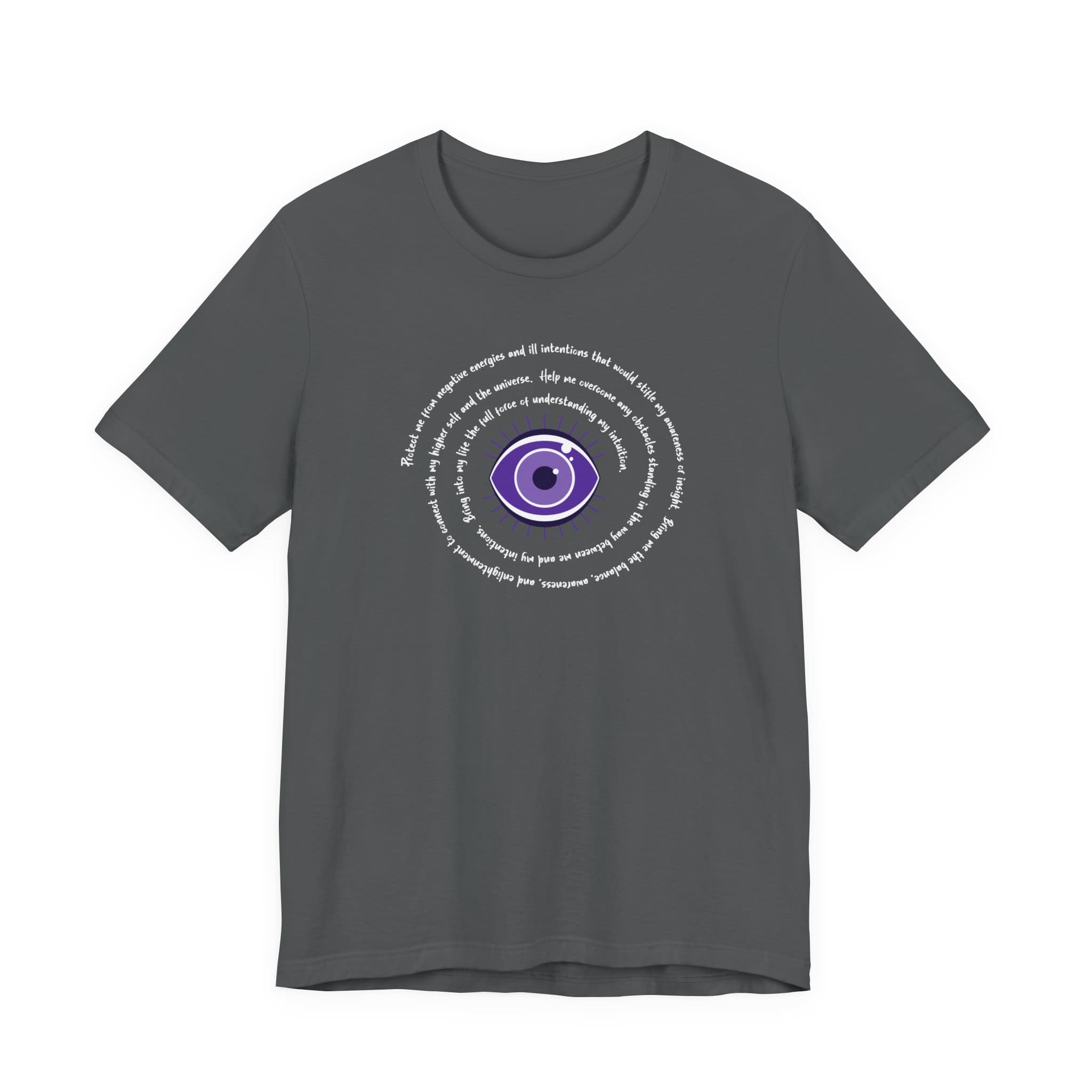 Purple Evil Eye Protection Lightweight T-Shirt - White Text - Image 15