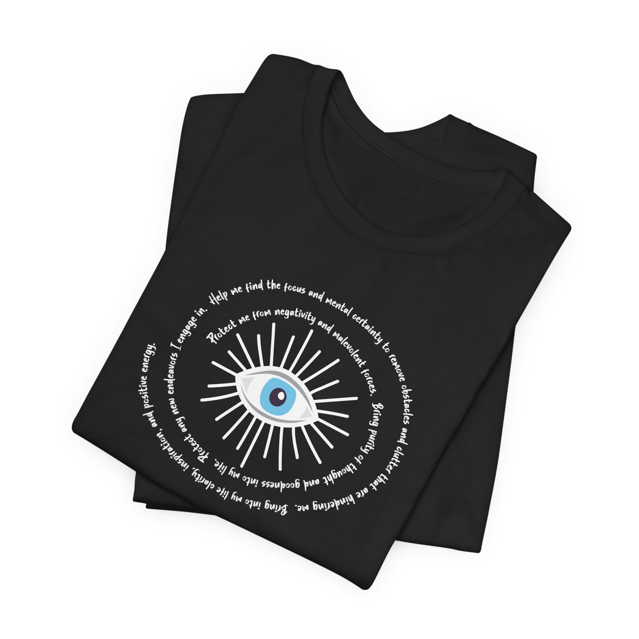 White Evil Eye Protection Lightweight T-Shirt - White Text - Image 21