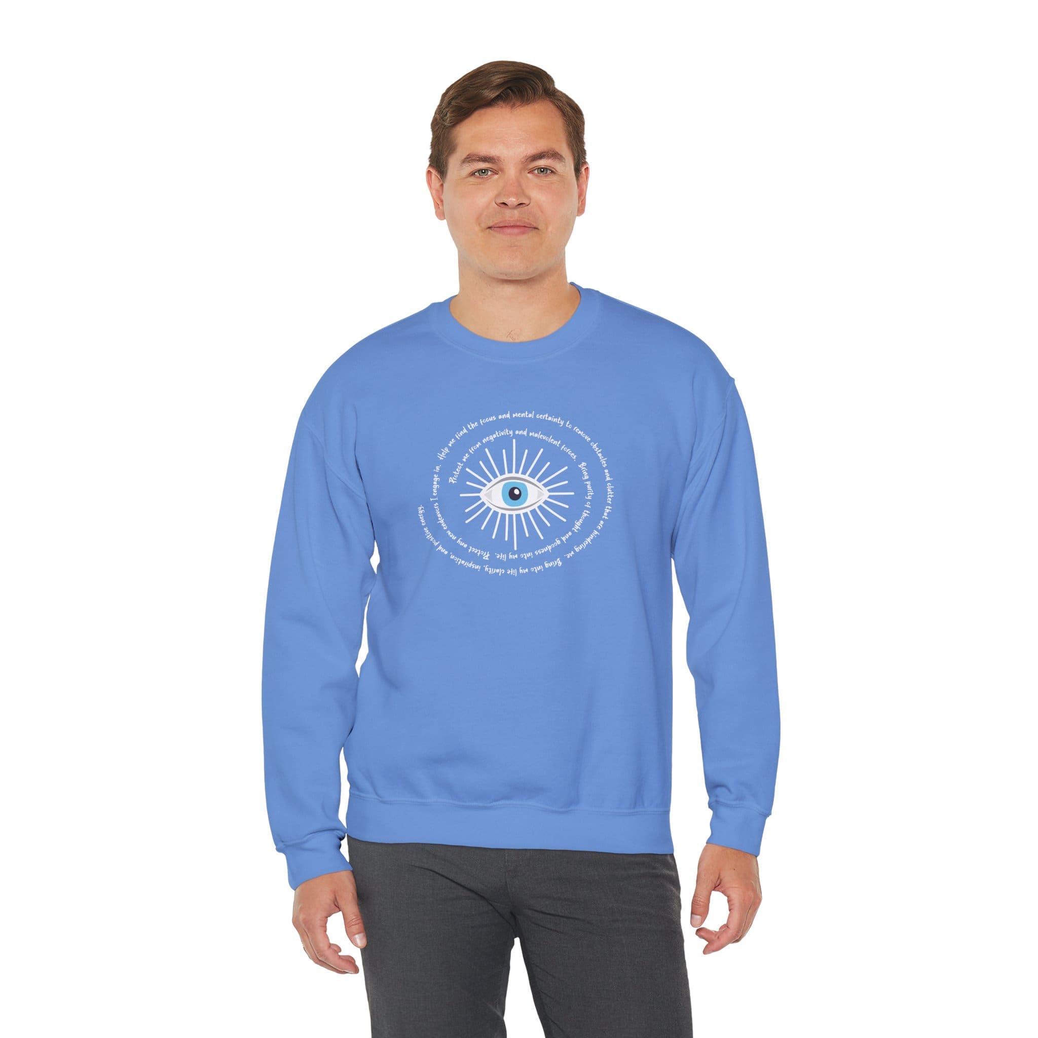 White Evil Eye Protection Crewneck Sweatshirt - Image 6