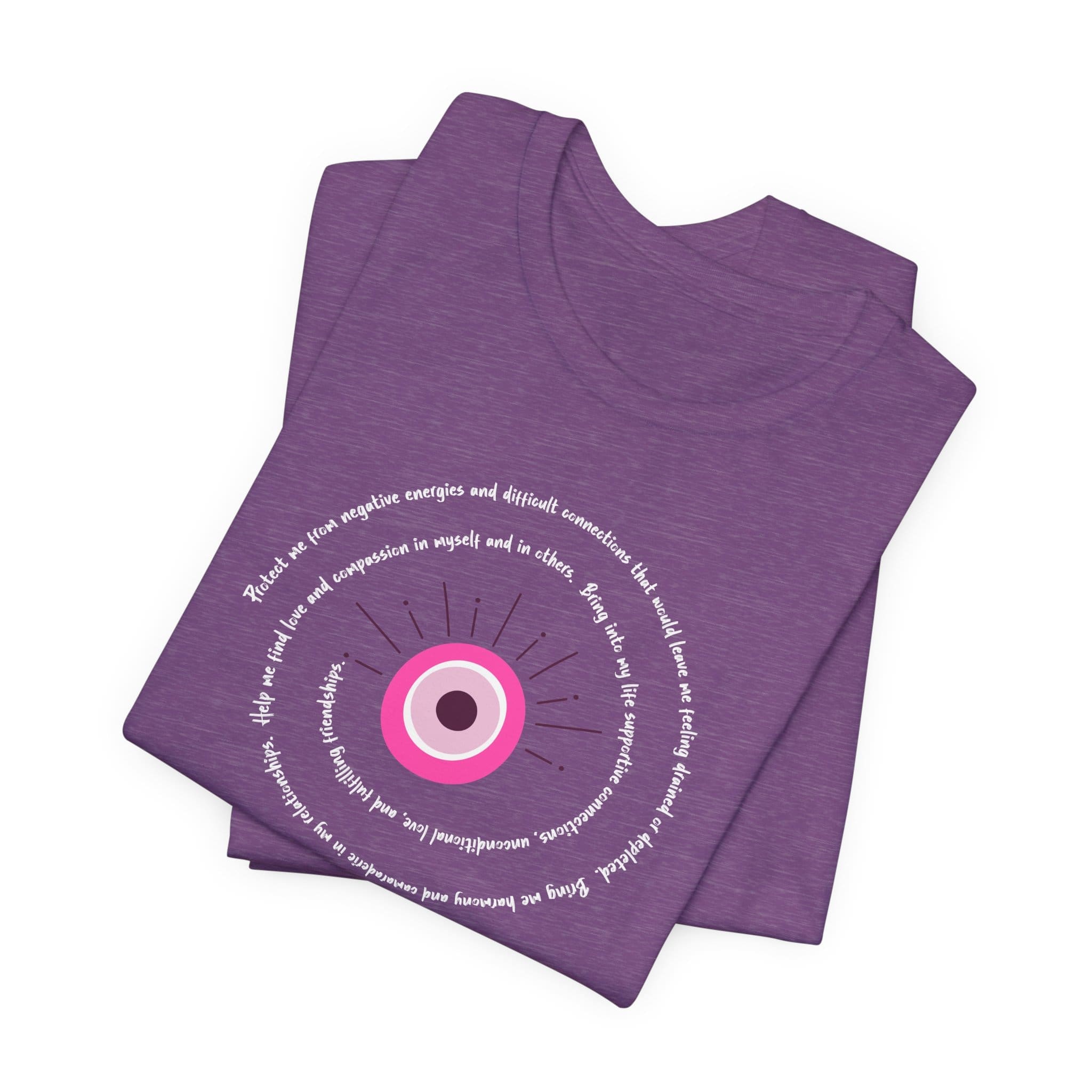 Pink Evil Eye Protection Lightweight T-Shirt - White Text - Image 8