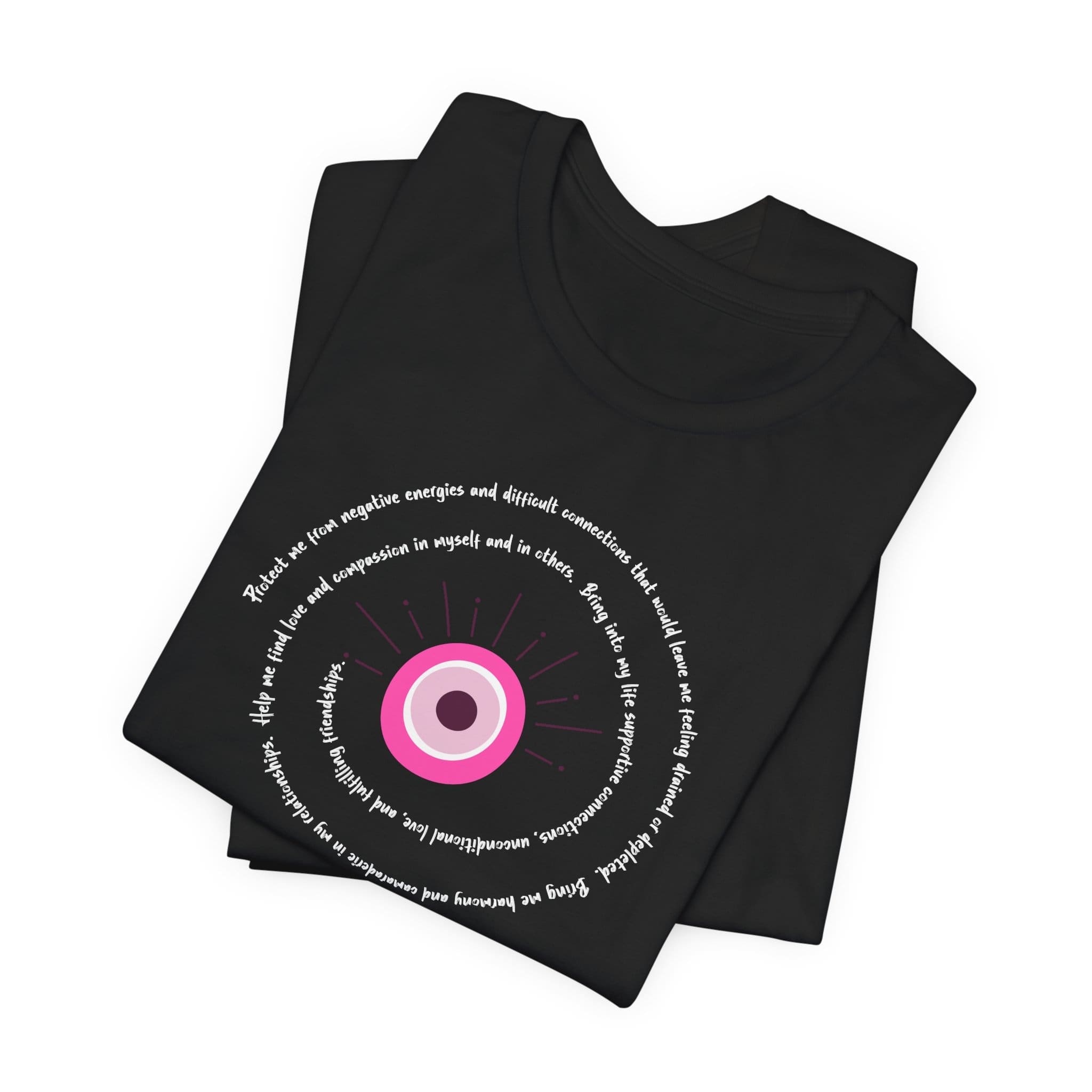 Pink Evil Eye Protection Lightweight T-Shirt - White Text - Image 21