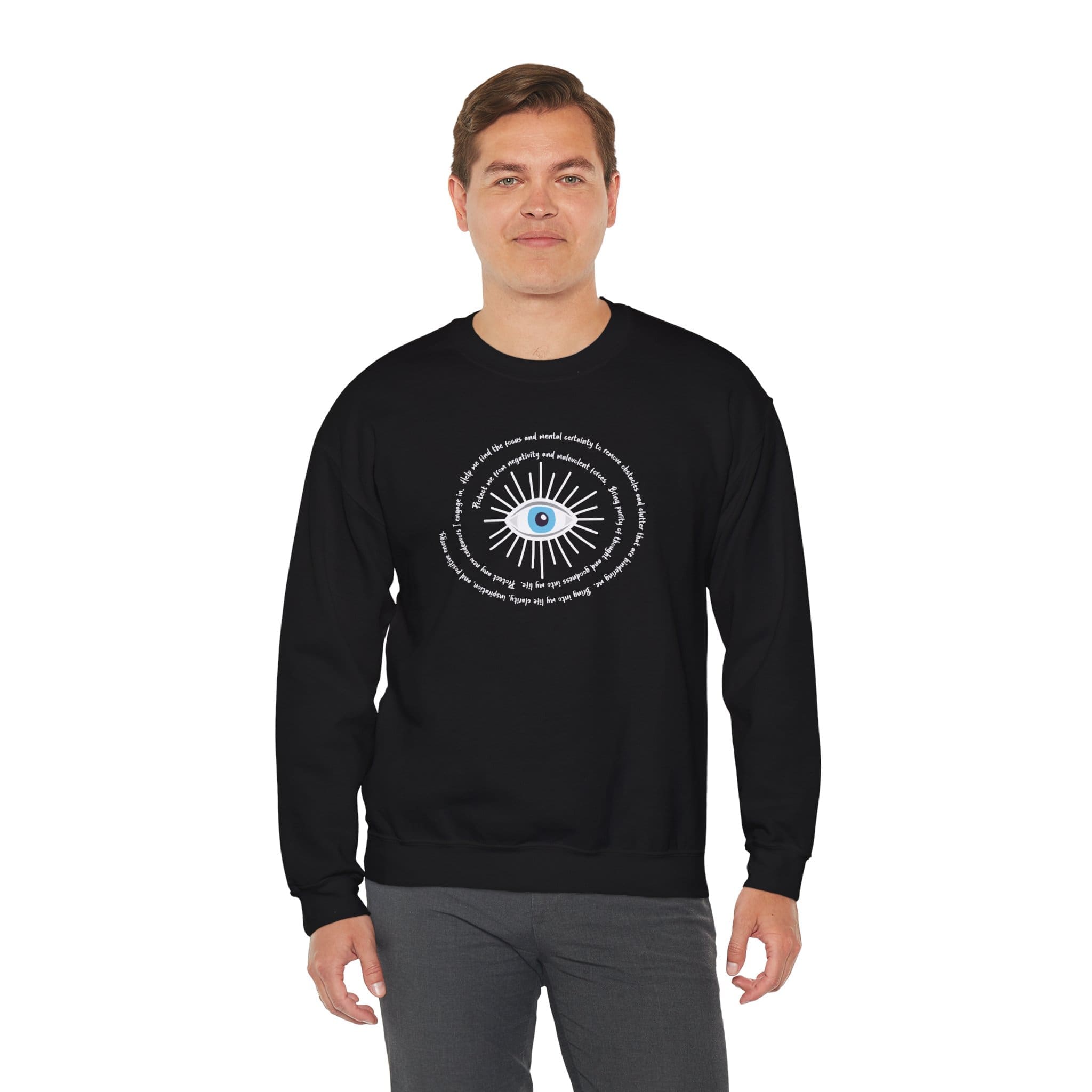 White Evil Eye Protection Crewneck Sweatshirt - Image 19