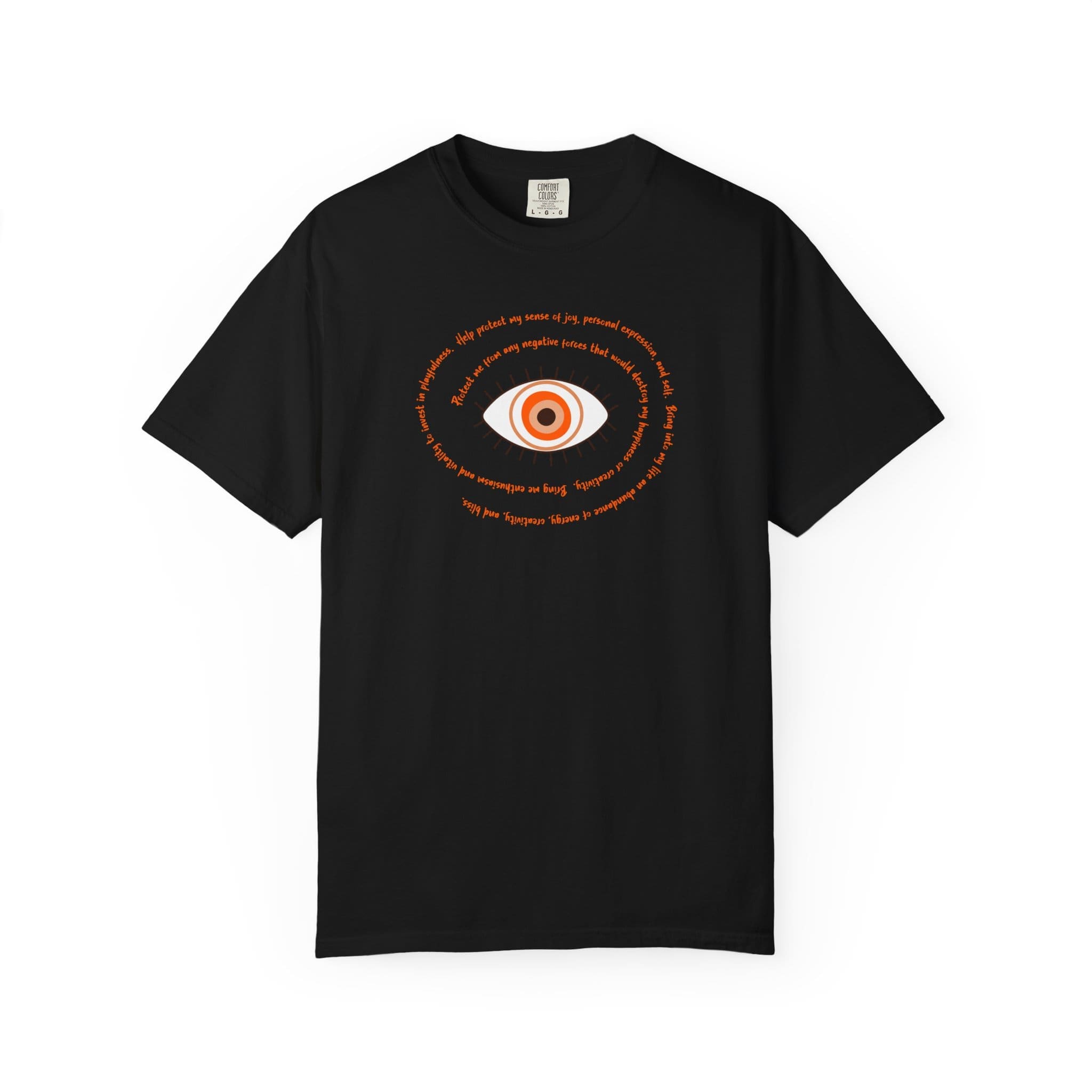 Orange Evil Eye Protection Heavyweight T-Shirt - Orange Text - Image 16