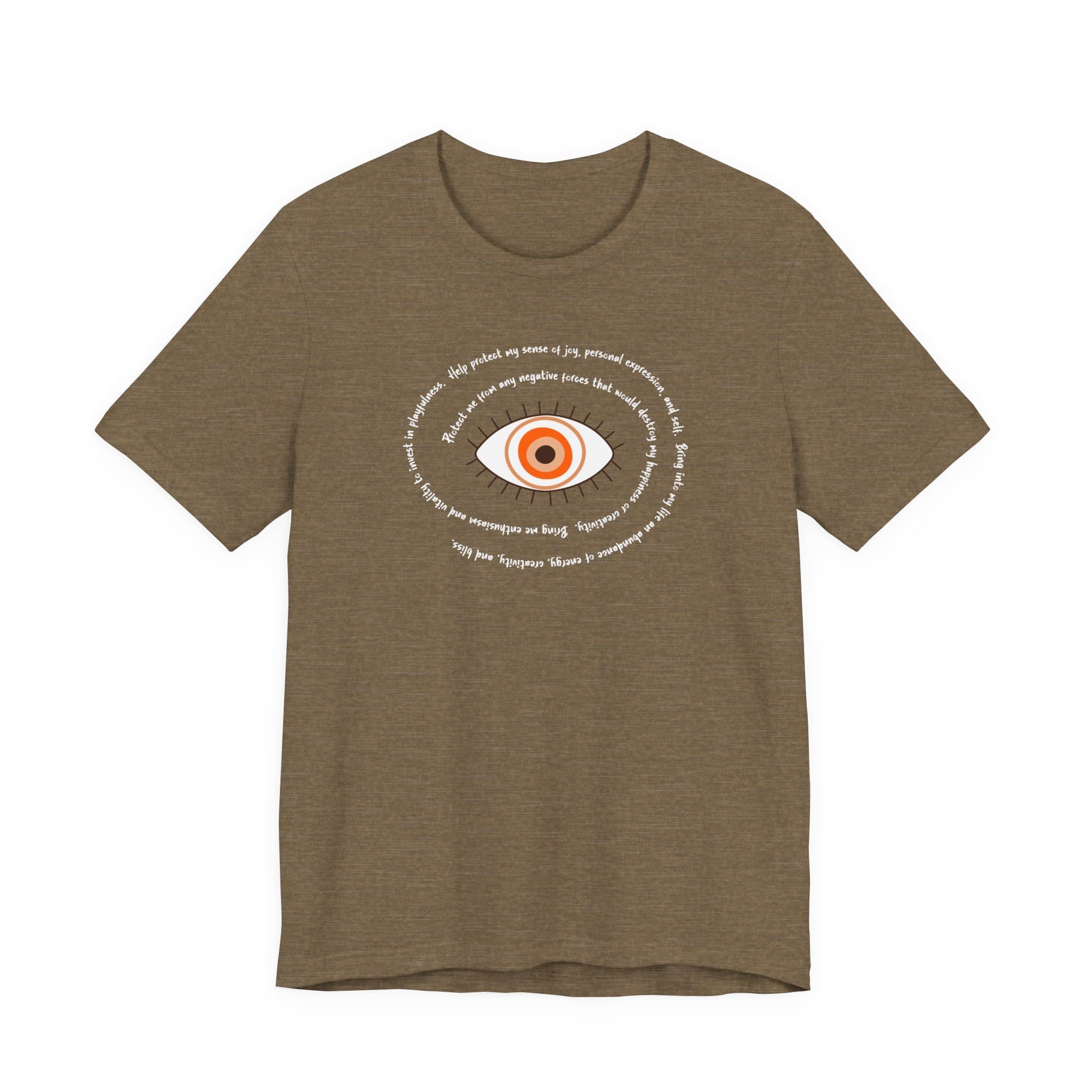 Orange Evil Eye Protection Lightweight T-Shirt - White Text - Image 12