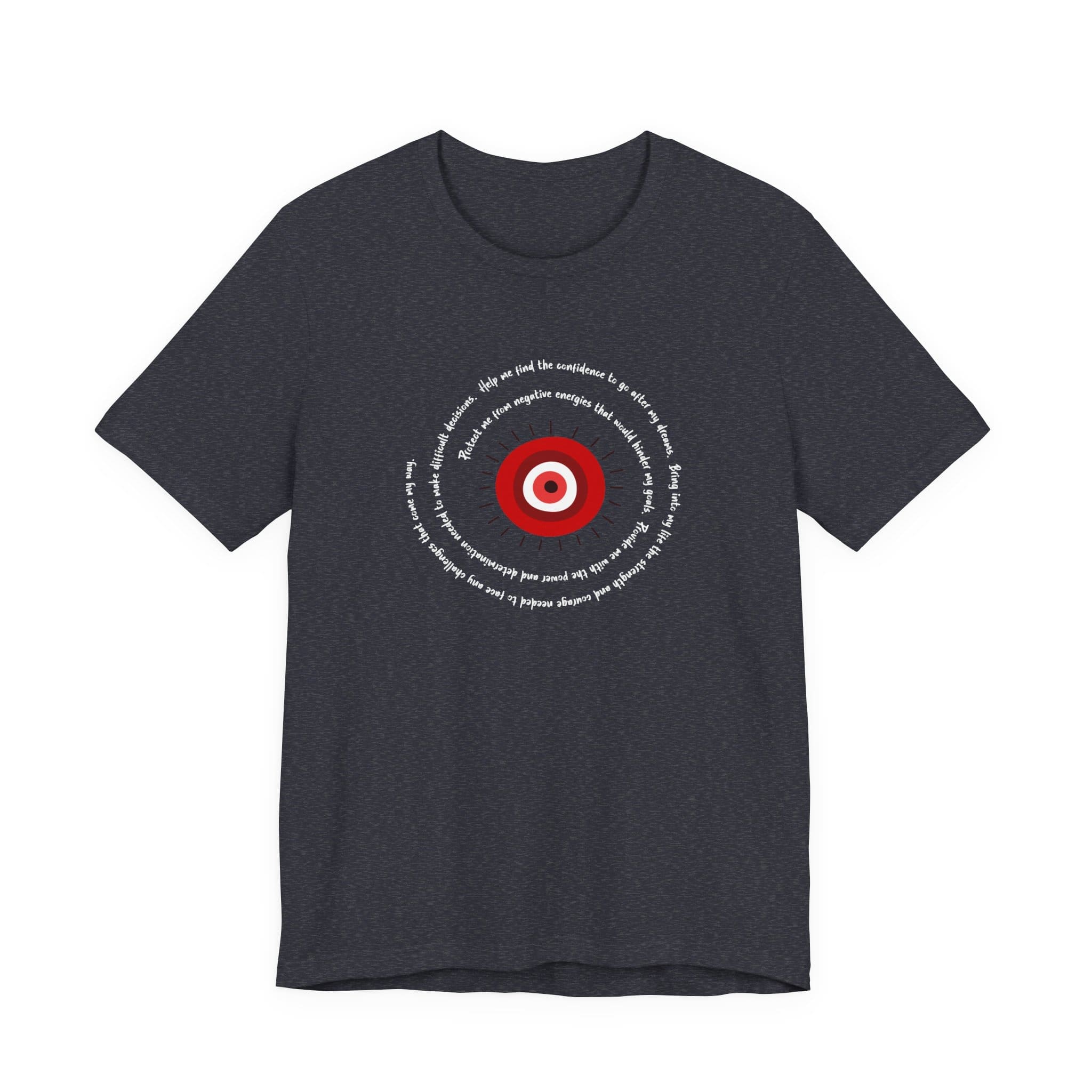 Red Evil Eye Protection Lightweight T-Shirt - White Text - Image 15