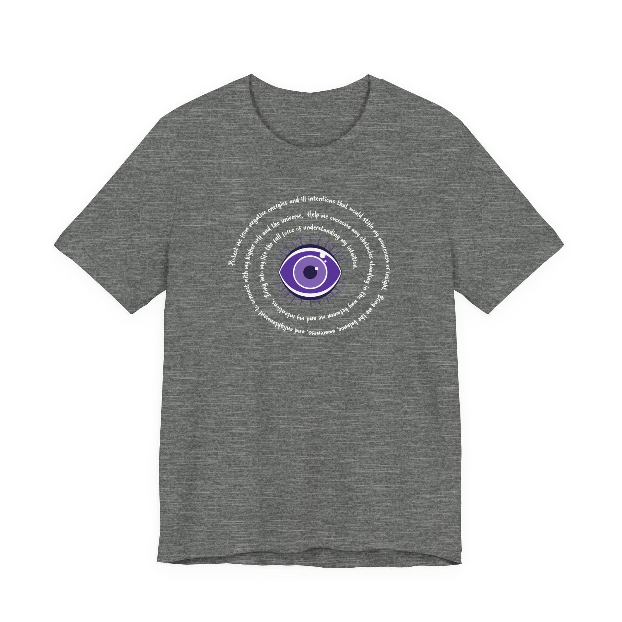 Purple Evil Eye Protection Lightweight T-Shirt - White Text - Image 19