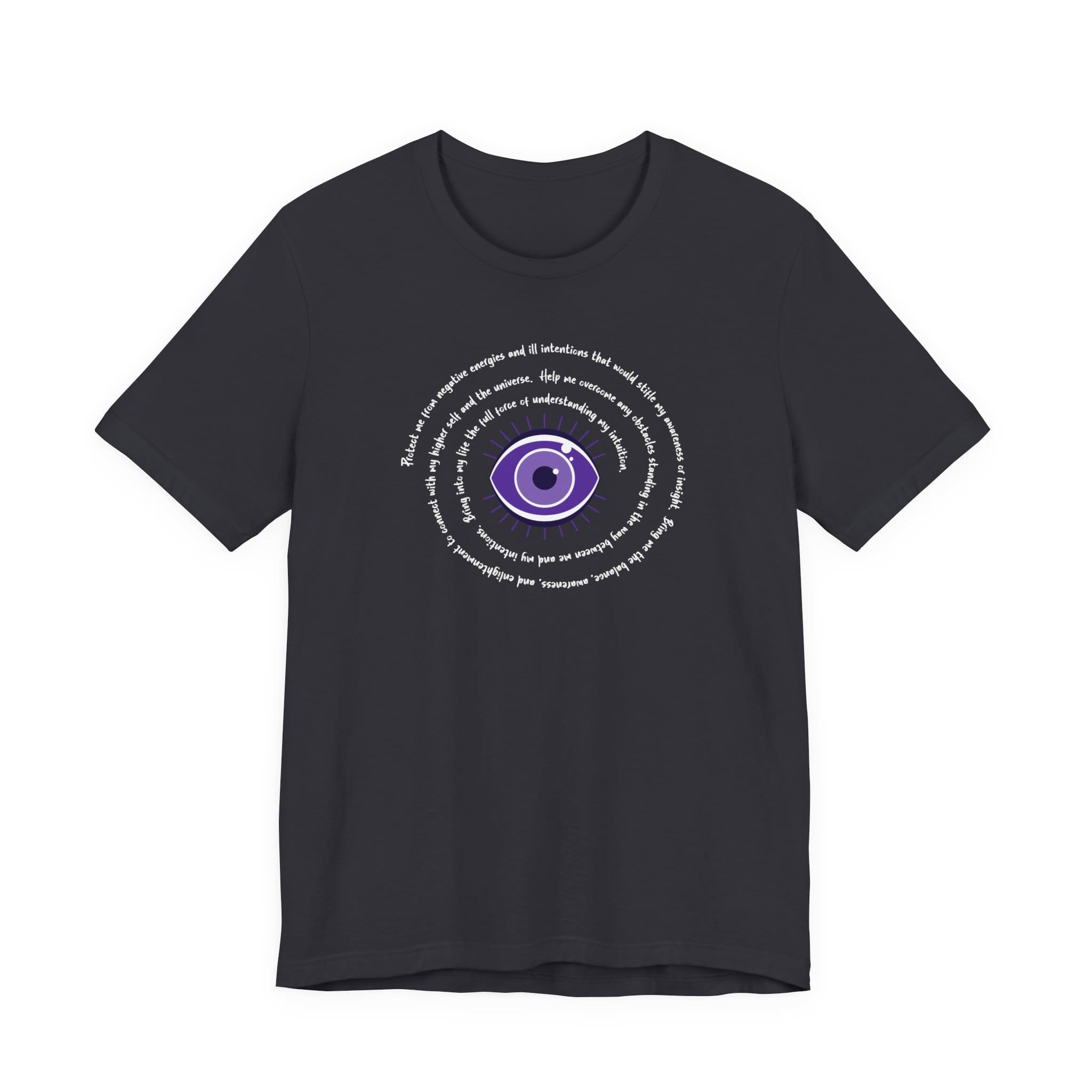 Purple Evil Eye Protection Lightweight T-Shirt - White Text - Image 11
