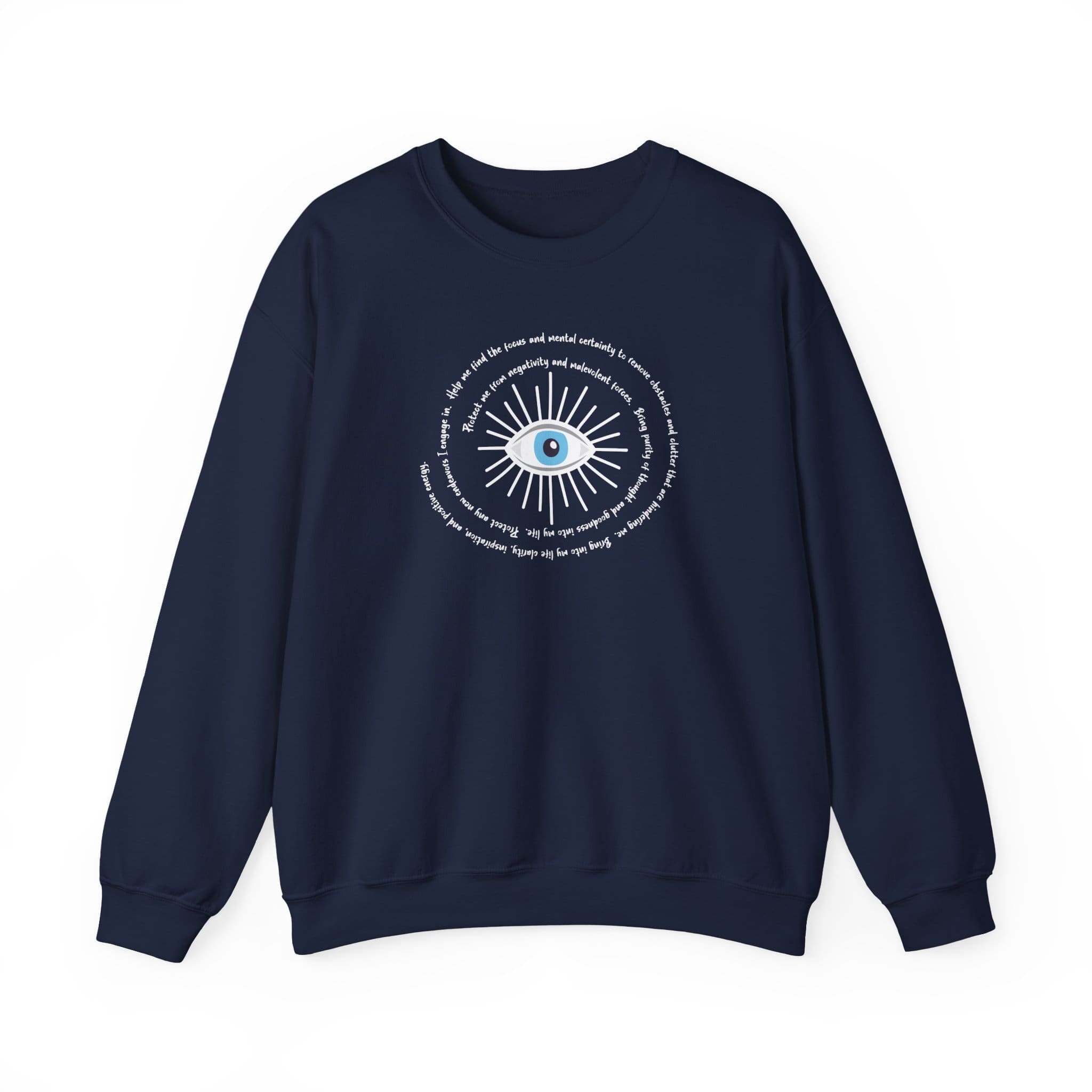 White Evil Eye Protection Crewneck Sweatshirt - Image 11
