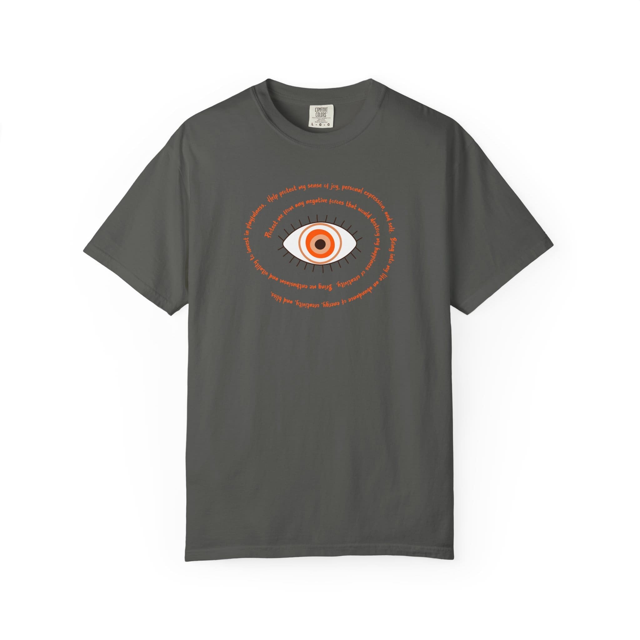 Orange Evil Eye Protection Heavyweight T-Shirt - Orange Text - Image 20