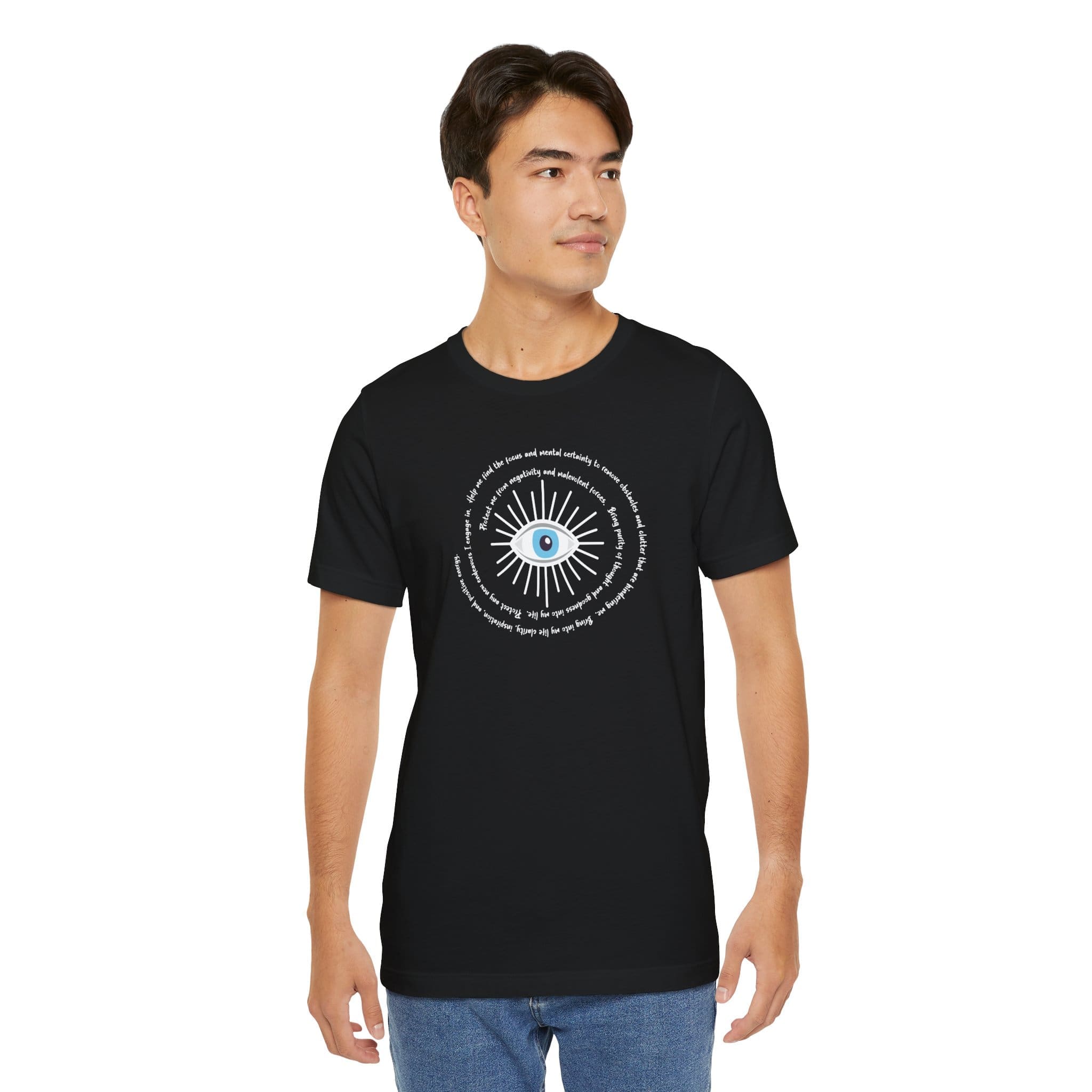 White Evil Eye Protection Lightweight T-Shirt - White Text - Image 23