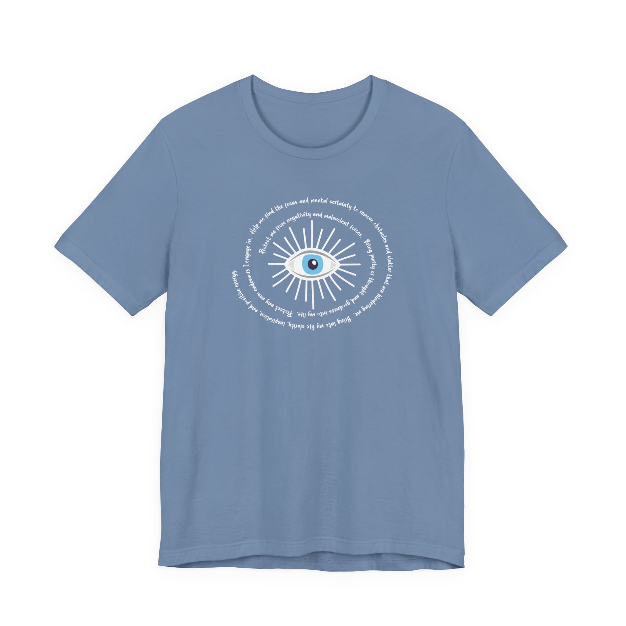 White Evil Eye Protection Lightweight T-Shirt - White Text - Image 7