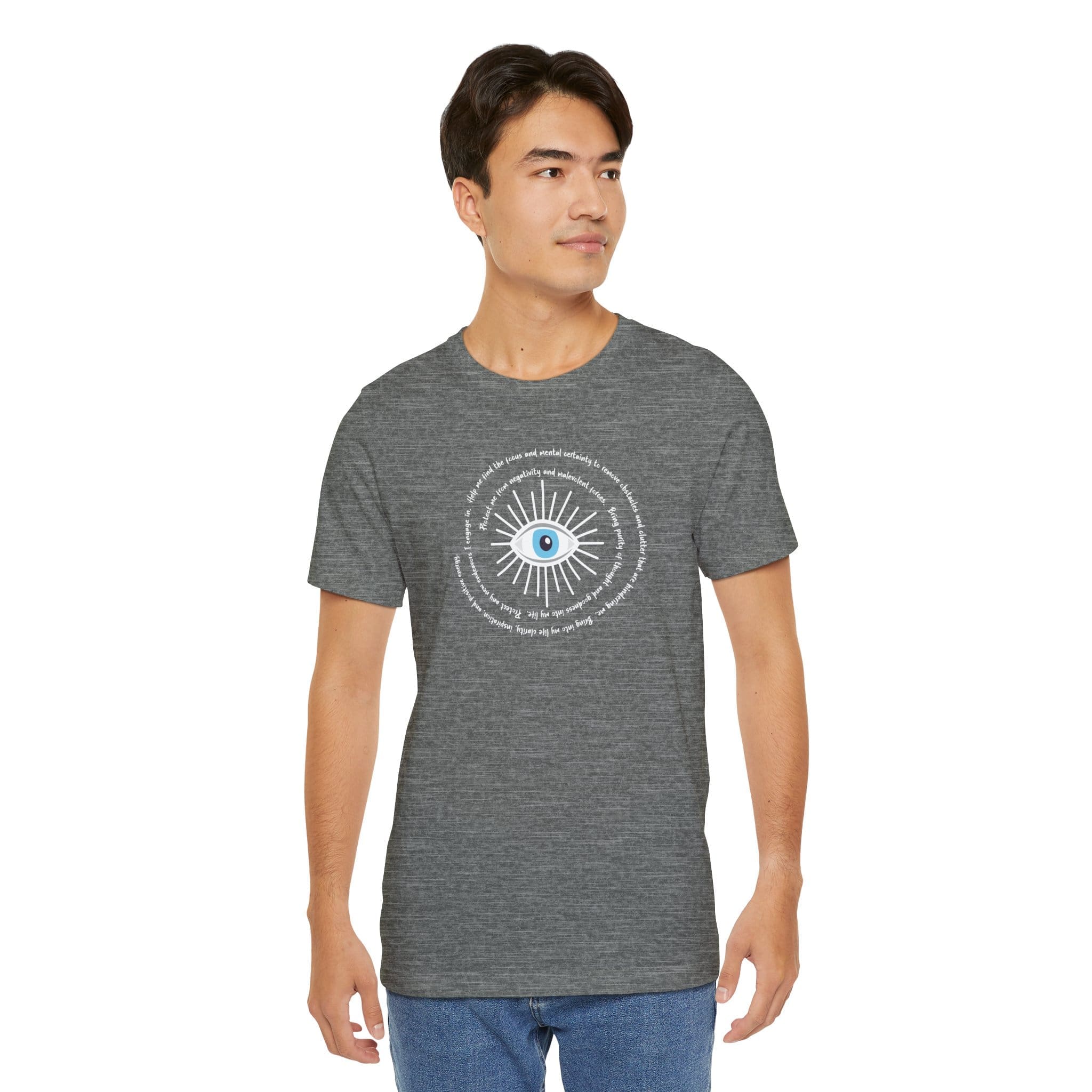 White Evil Eye Protection Lightweight T-Shirt - White Text - Image 15