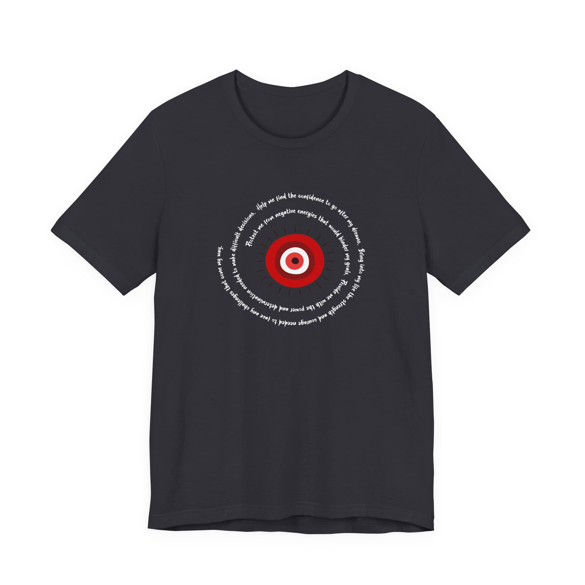 Red Evil Eye Protection Lightweight T-Shirt - White Text - Image 7