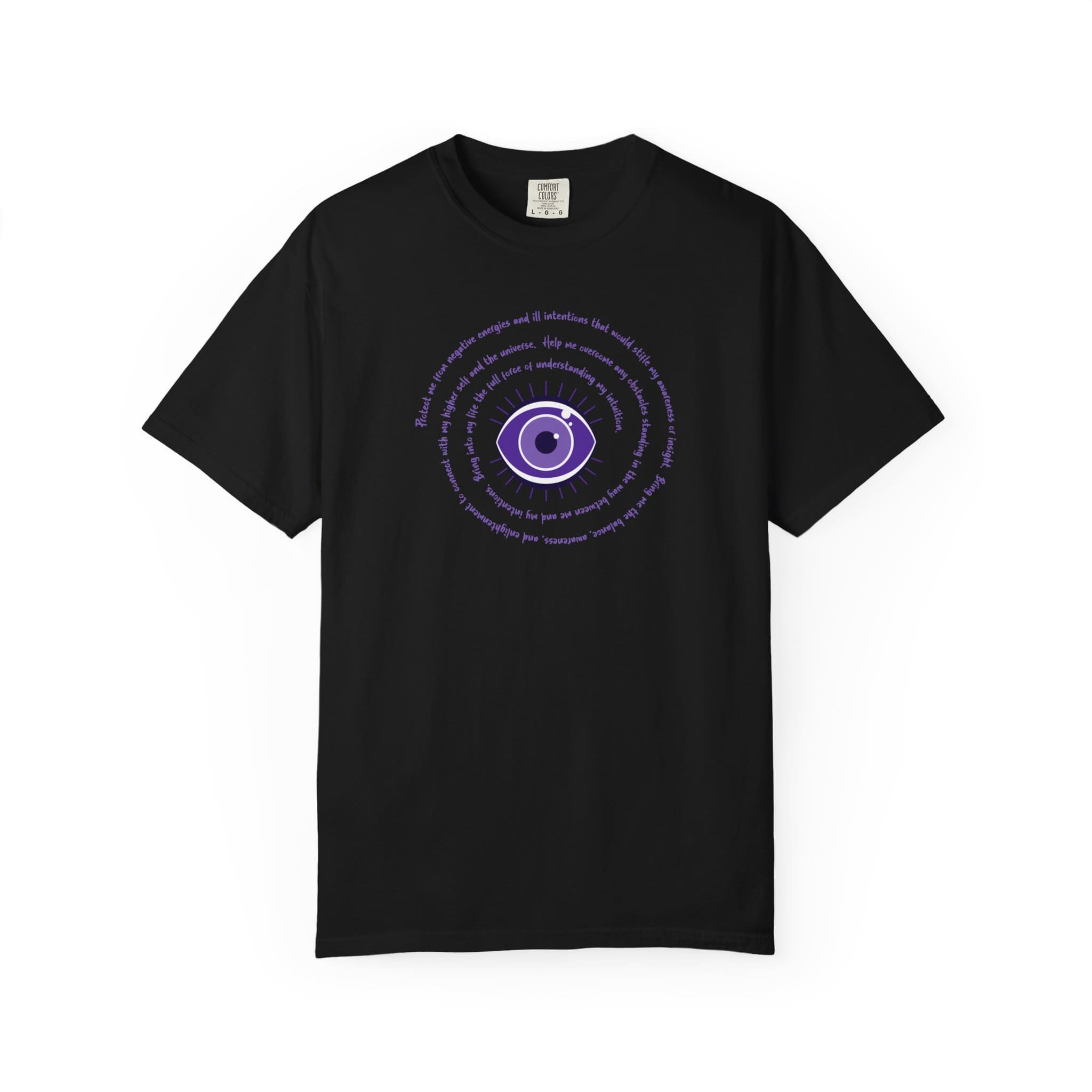 Purple Evil Eye Protection Heavyweight T-Shirt - Purple Text - Image 20