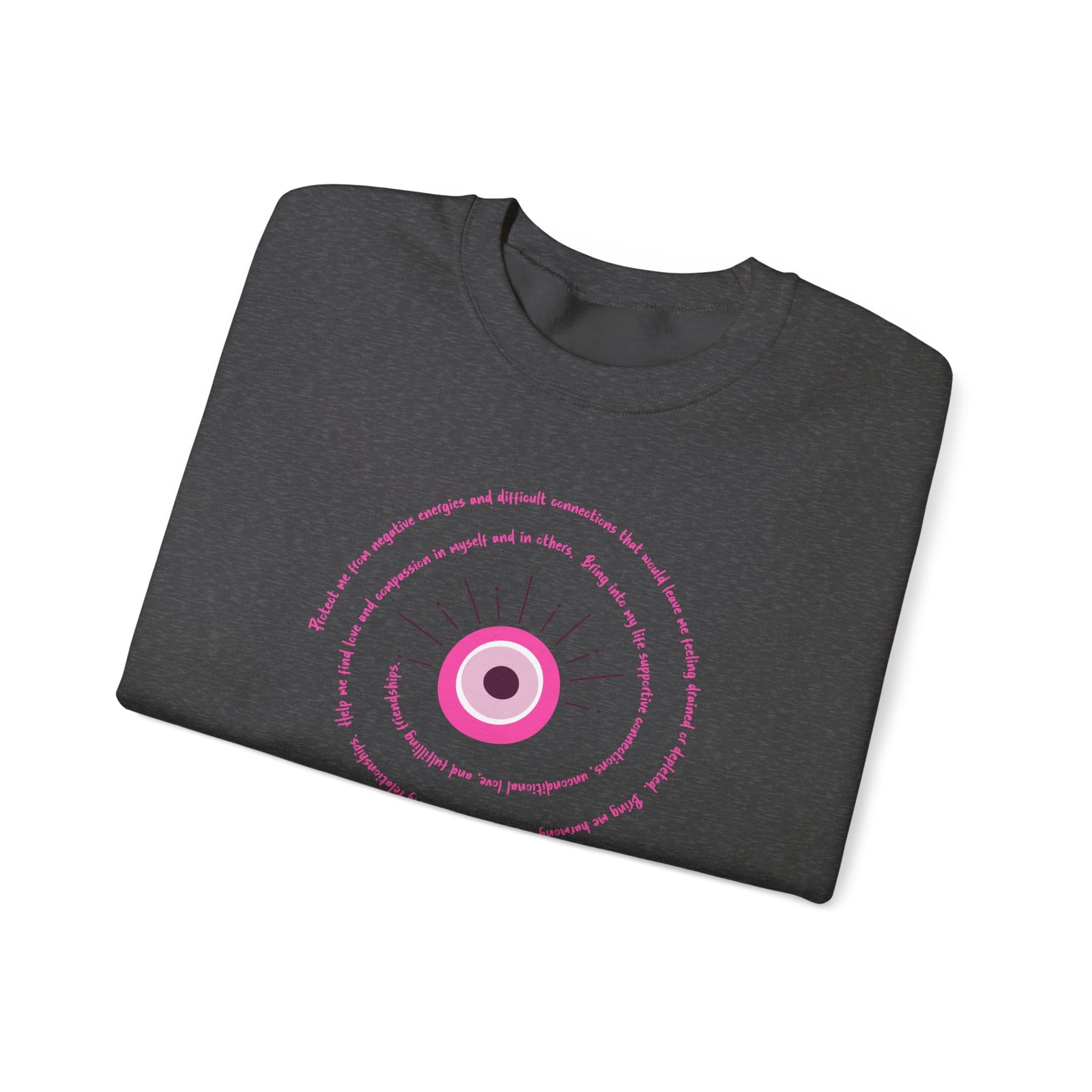 Pink Evil Eye Protection Crewneck Sweatshirt - Image 4