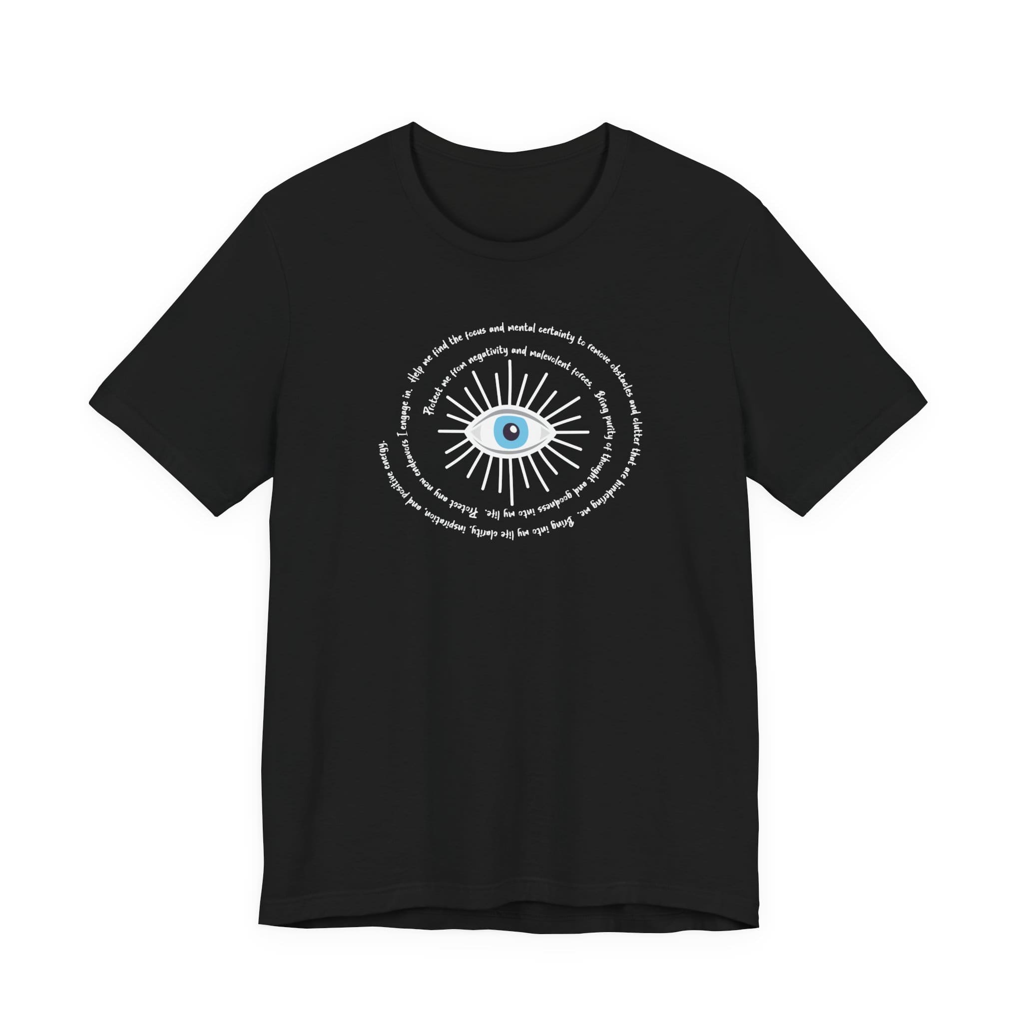 White Evil Eye Protection Lightweight T-Shirt - White Text - Image 20