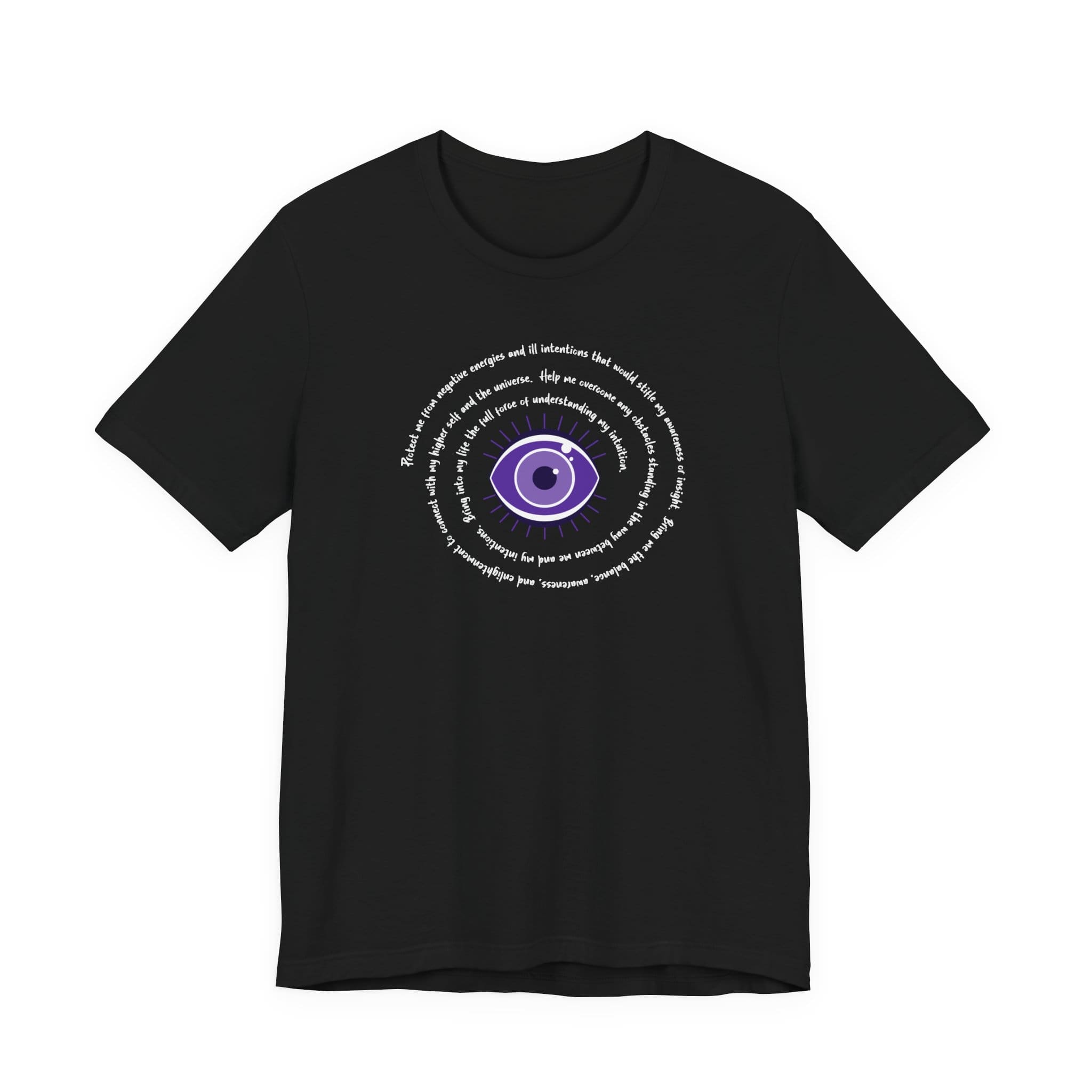 Purple Evil Eye Protection Lightweight T-Shirt - White Text - Image 6