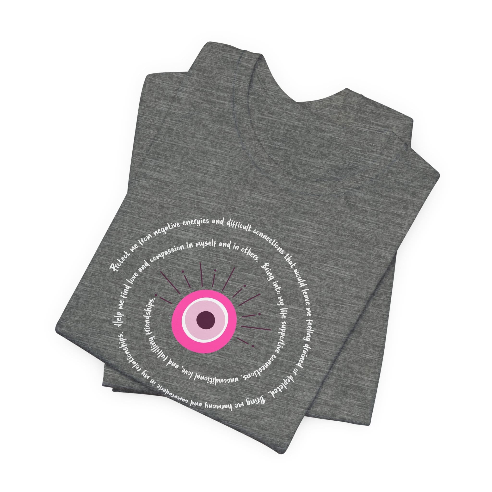 Pink Evil Eye Protection Lightweight T-Shirt - White Text - Image 12