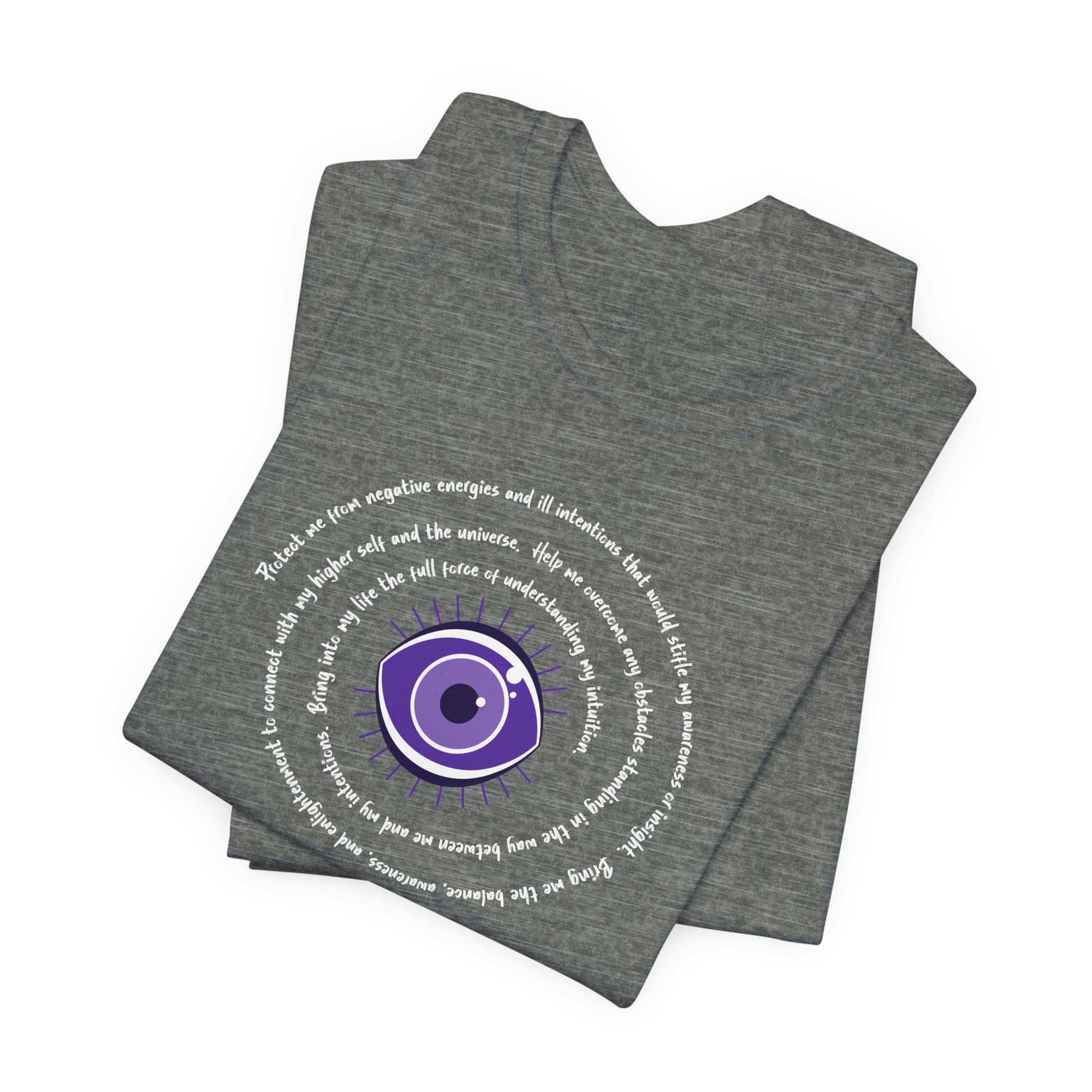 Purple Evil Eye Protection Lightweight T-Shirt - White Text - Image 20