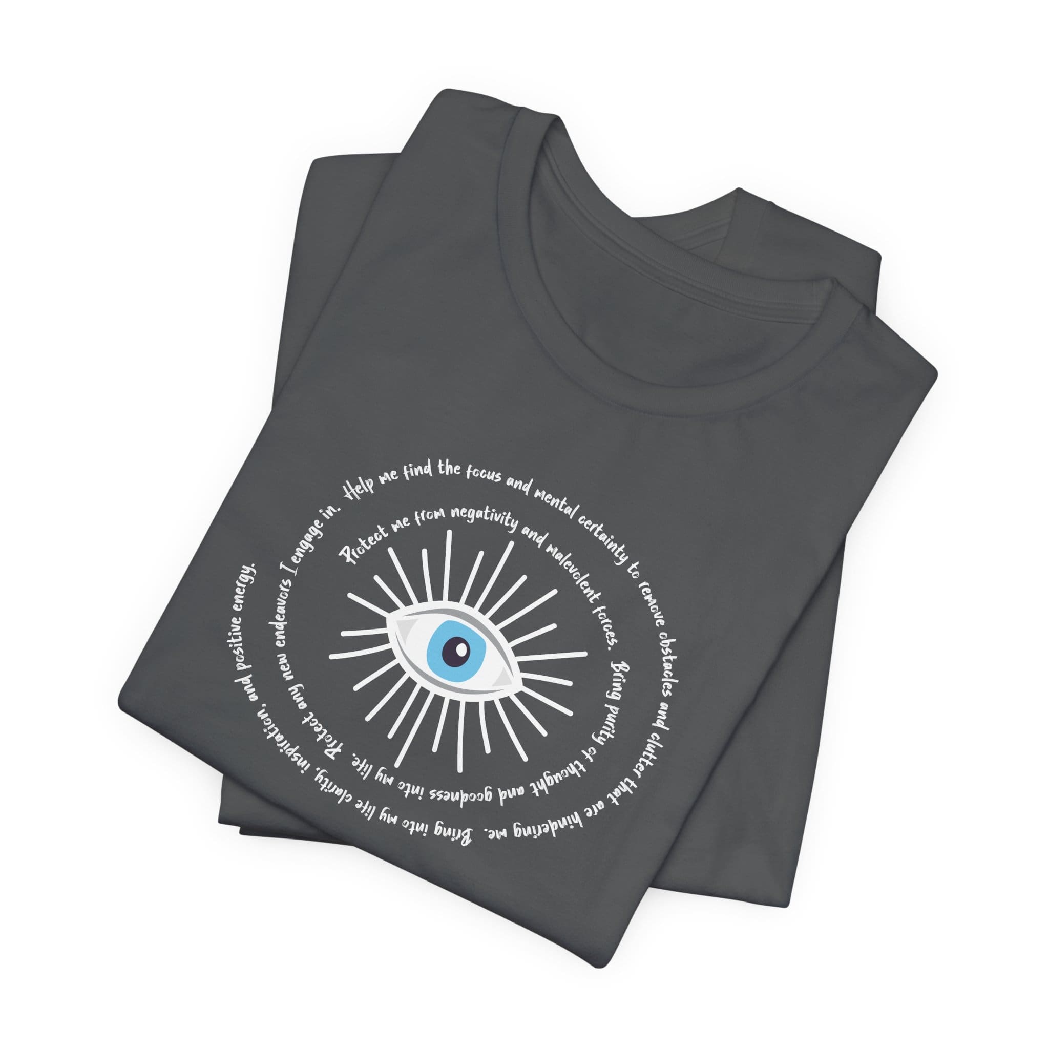 White Evil Eye Protection Lightweight T-Shirt - White Text - Image 17